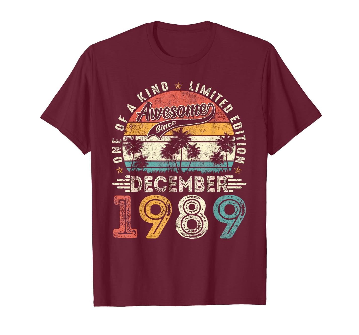 36 Years Old Vintage December 1989 Retro 36th Birthday Men T-Shirt