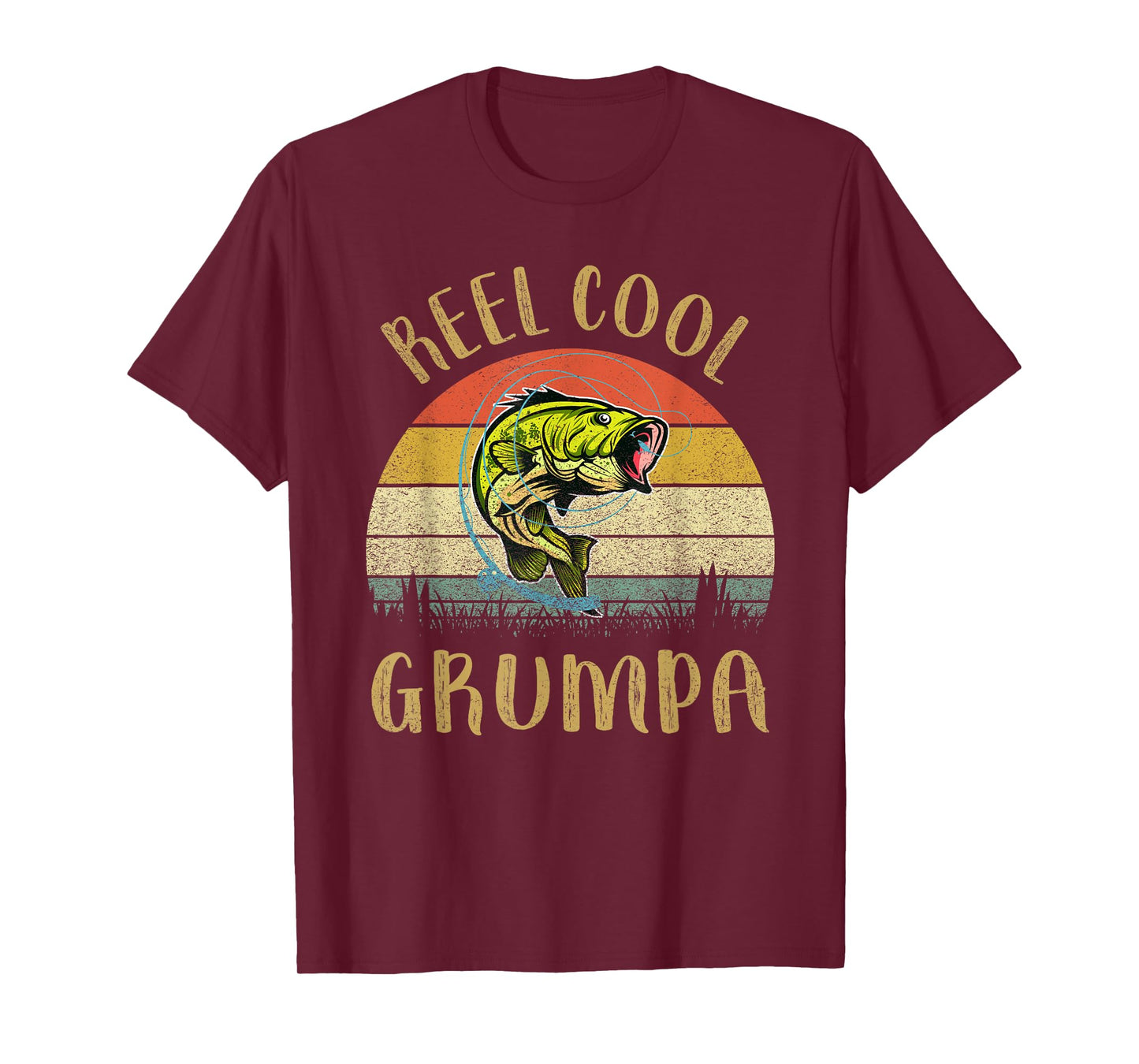 Vintage Reel Cool Grumpa Fish Fishing Fathers Day T-Shirt