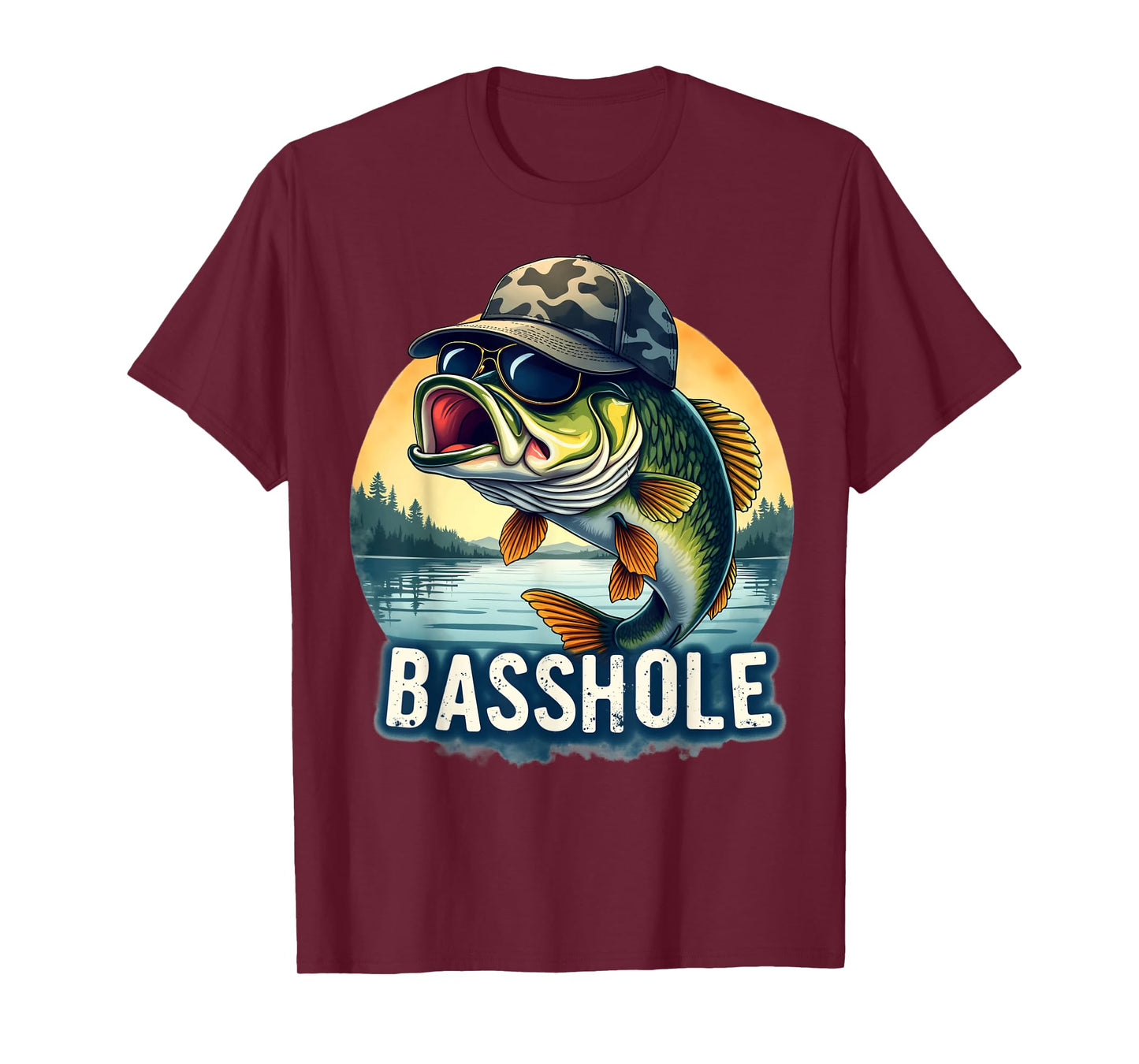 Basshole Funny Bass Fishing Dad T-Shirt