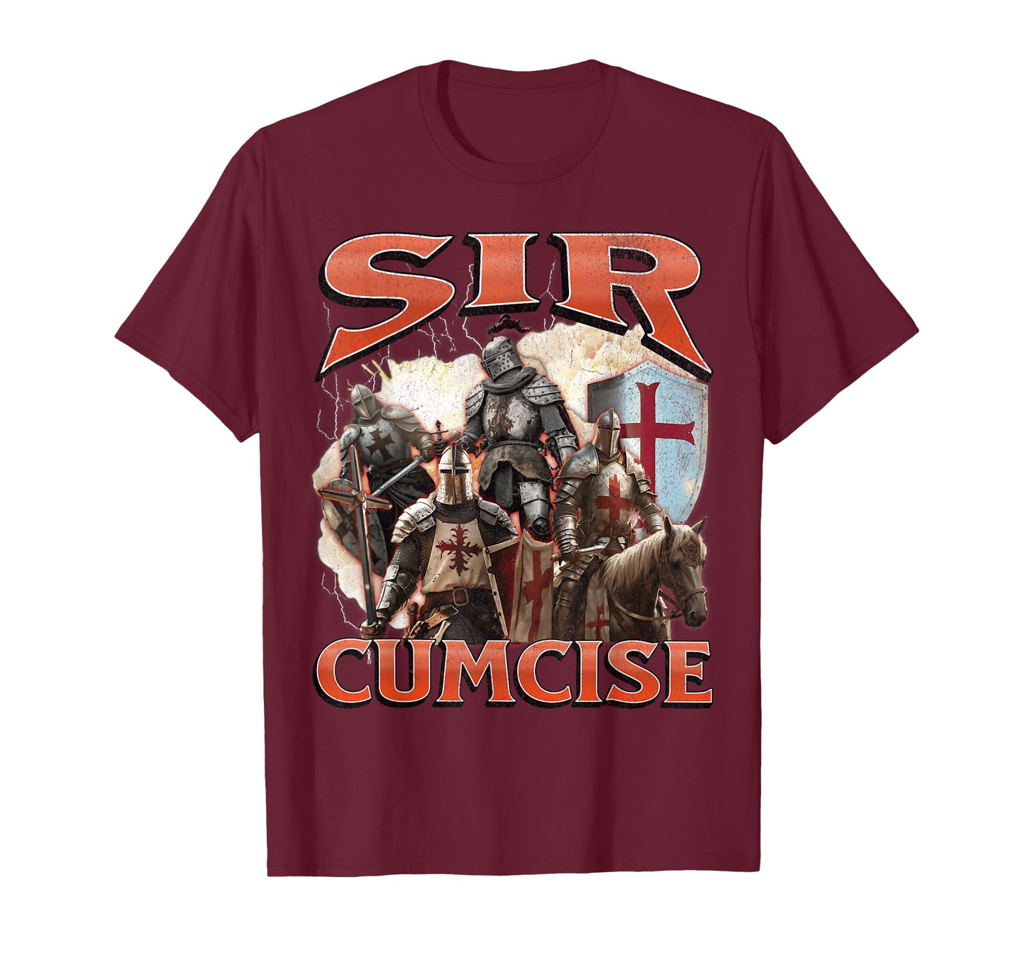Sir Cumcise Funny Offensive Knight Meme Bootleg Graphic T-Shirt