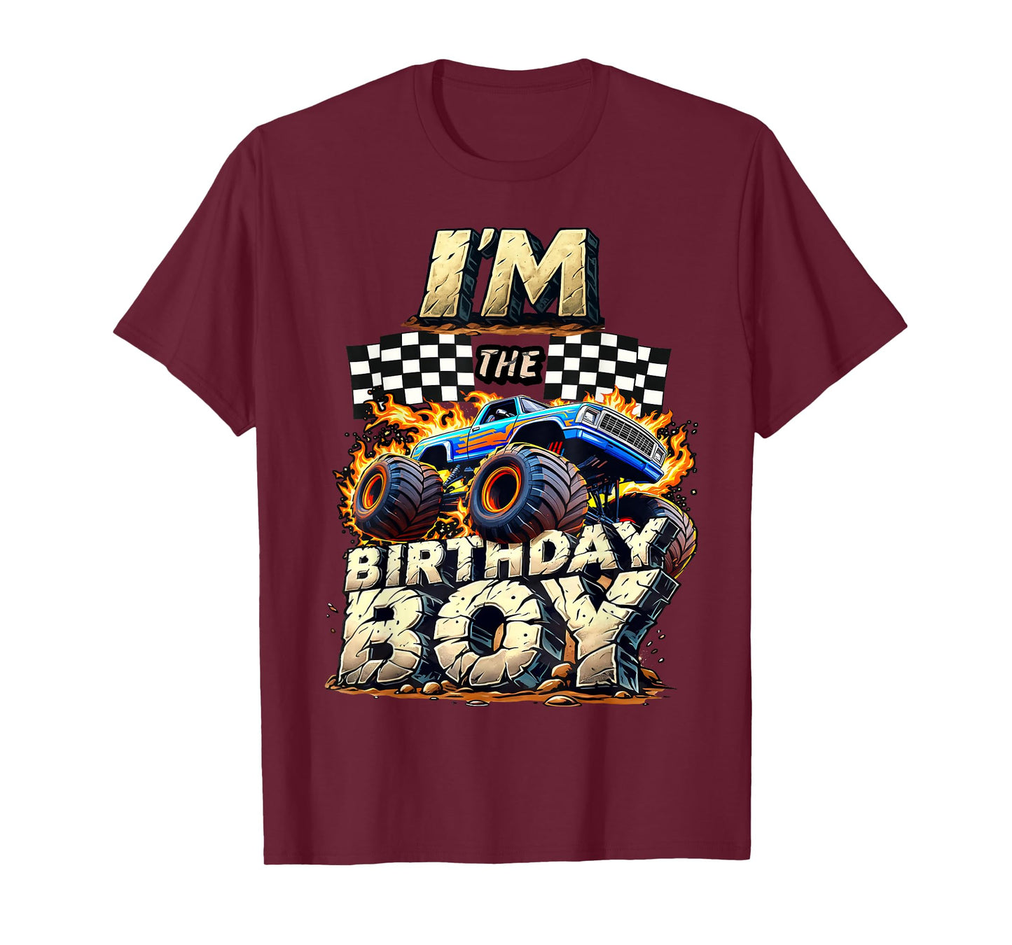 I'm The Birthday Boy Monter Truck Family Matching Party T-Shirt