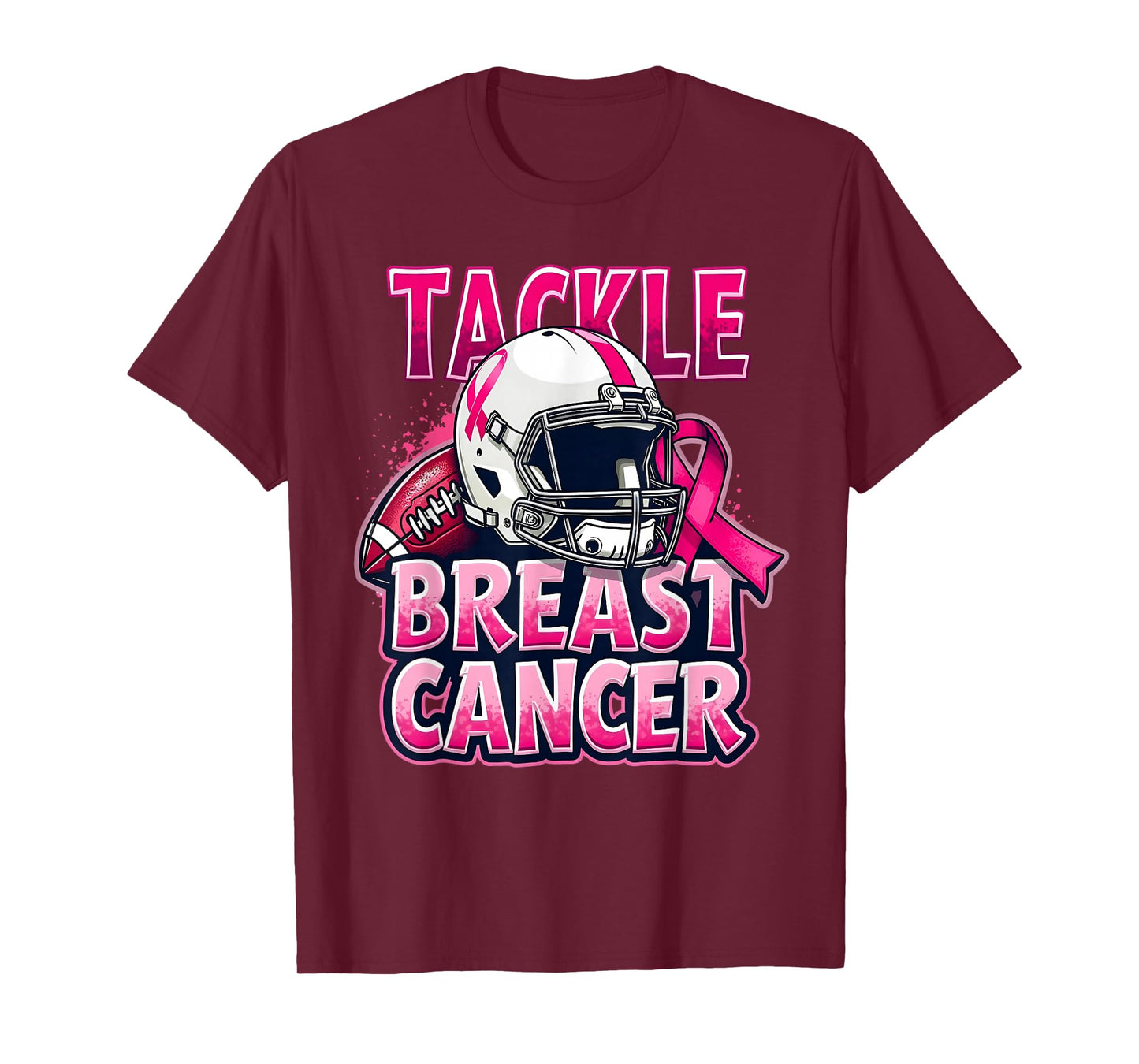 Pink Out Tackle American Football Breast Cancer Awareness T-Shirt