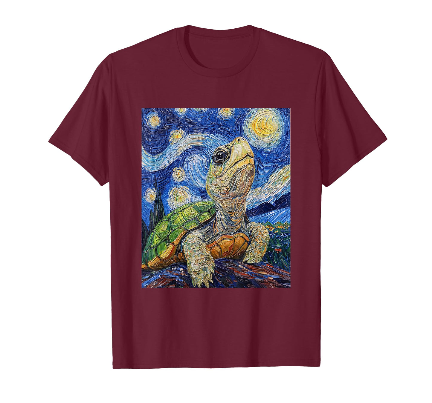 Cute Tortoise Turtle - Van Gogh Style - Starry Night Graphic T-Shirt