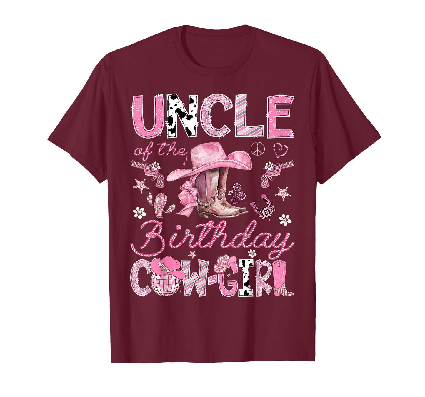Uncle Of The Birthday CowGirl Coquette Rodeo Uncle T-Shirt