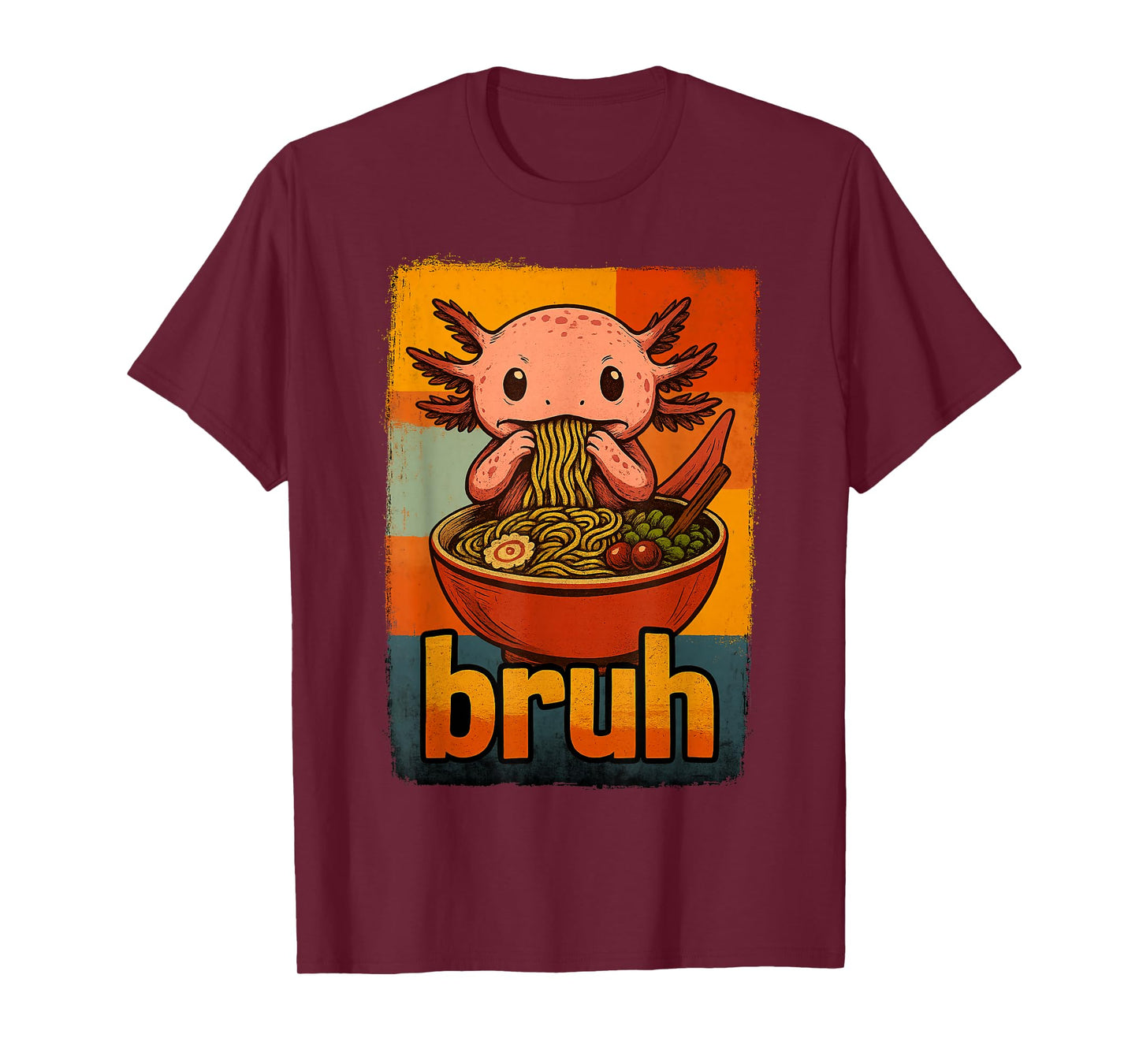 Axolotl Eating Japanese Ramen Noodles Gifts Men Women Kid T-Shirt
