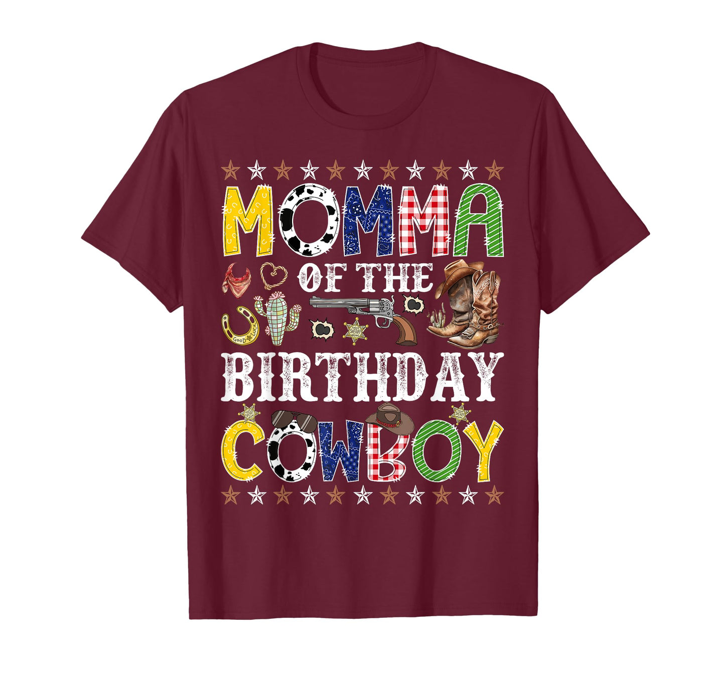 Momma Of The Birthday Cowboy Western Rodeo Momma T-Shirt
