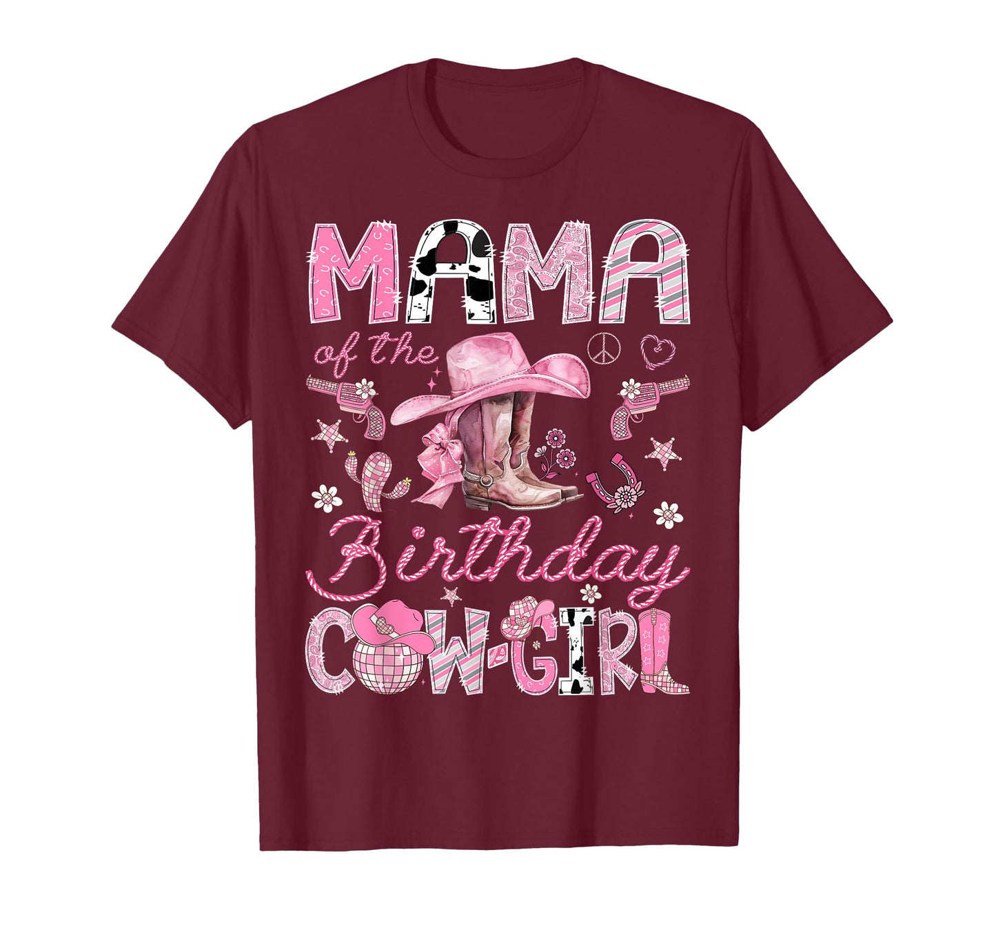 Mama Of The Birthday CowGirl Coquette Rodeo Mama T-Shirt