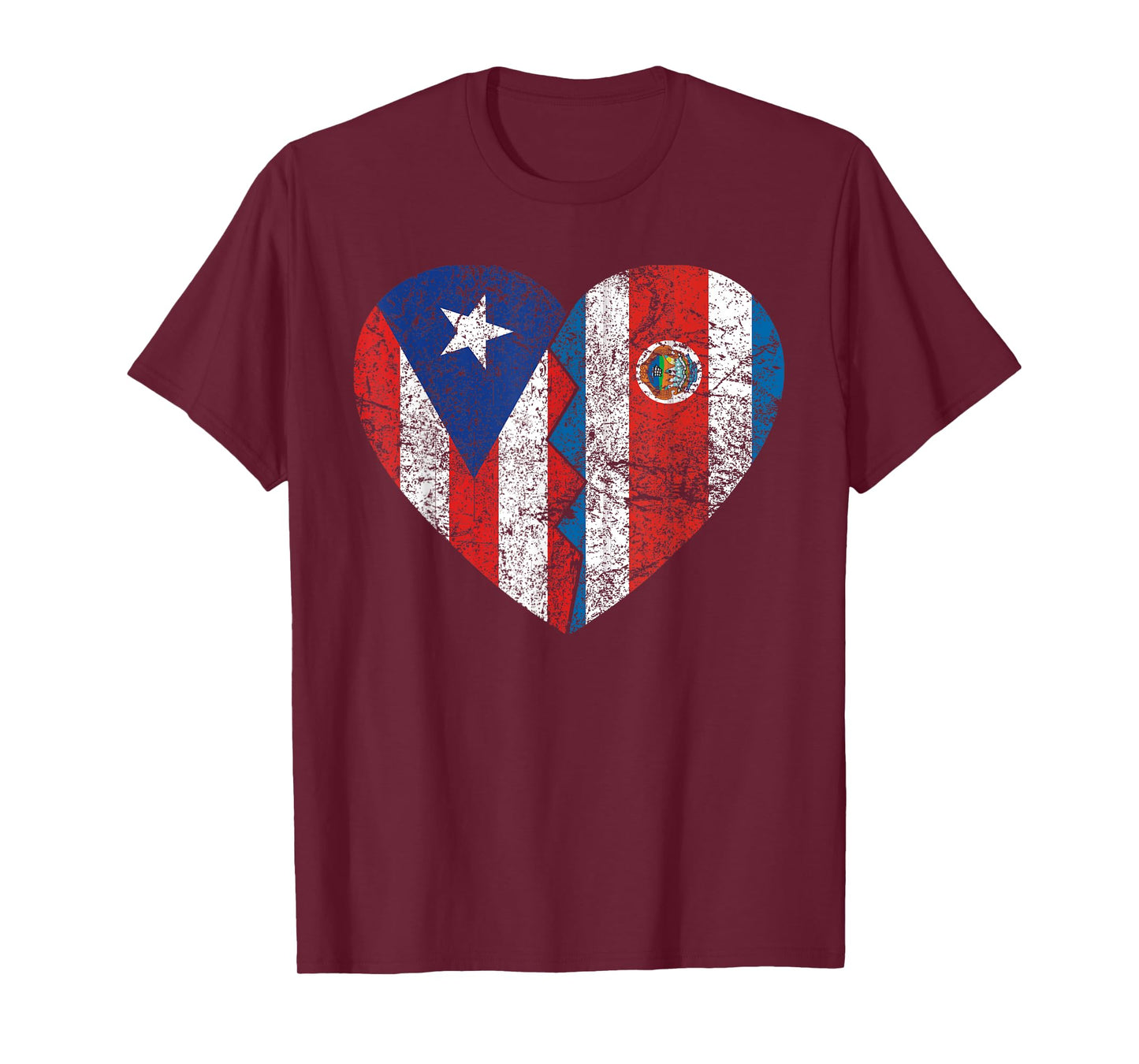 Costa Rican Puerto Rican Flags | Puerto Rico Costa Rica T-Shirt