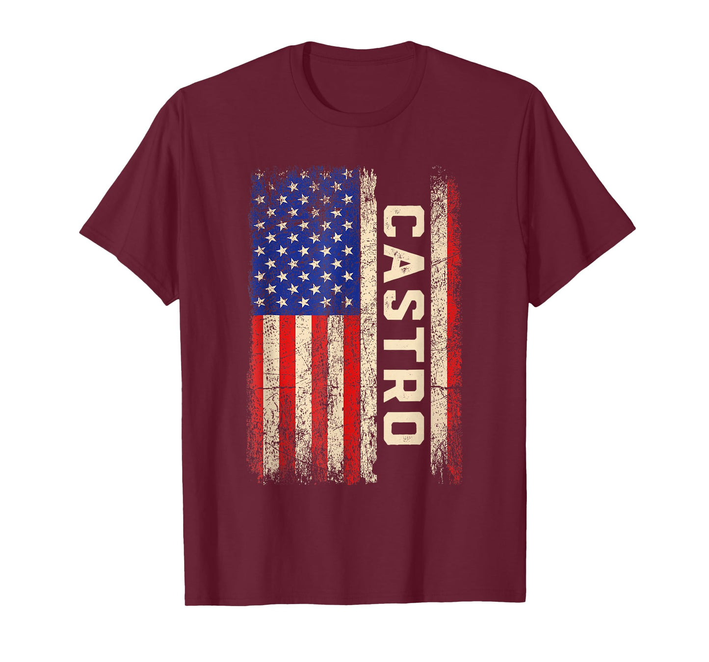 Castro Last Name Shirt Castro Name American Flag T-Shirt