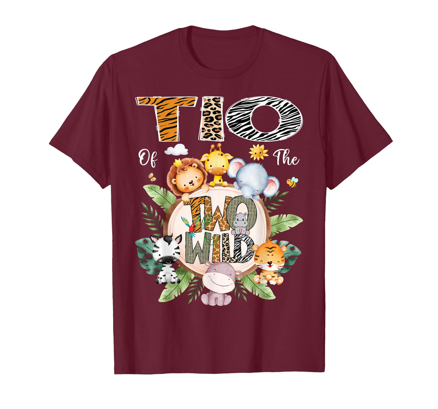 Tio Of The Two Wild 2Nd Birthday Safari Jungle Animal T-Shirt