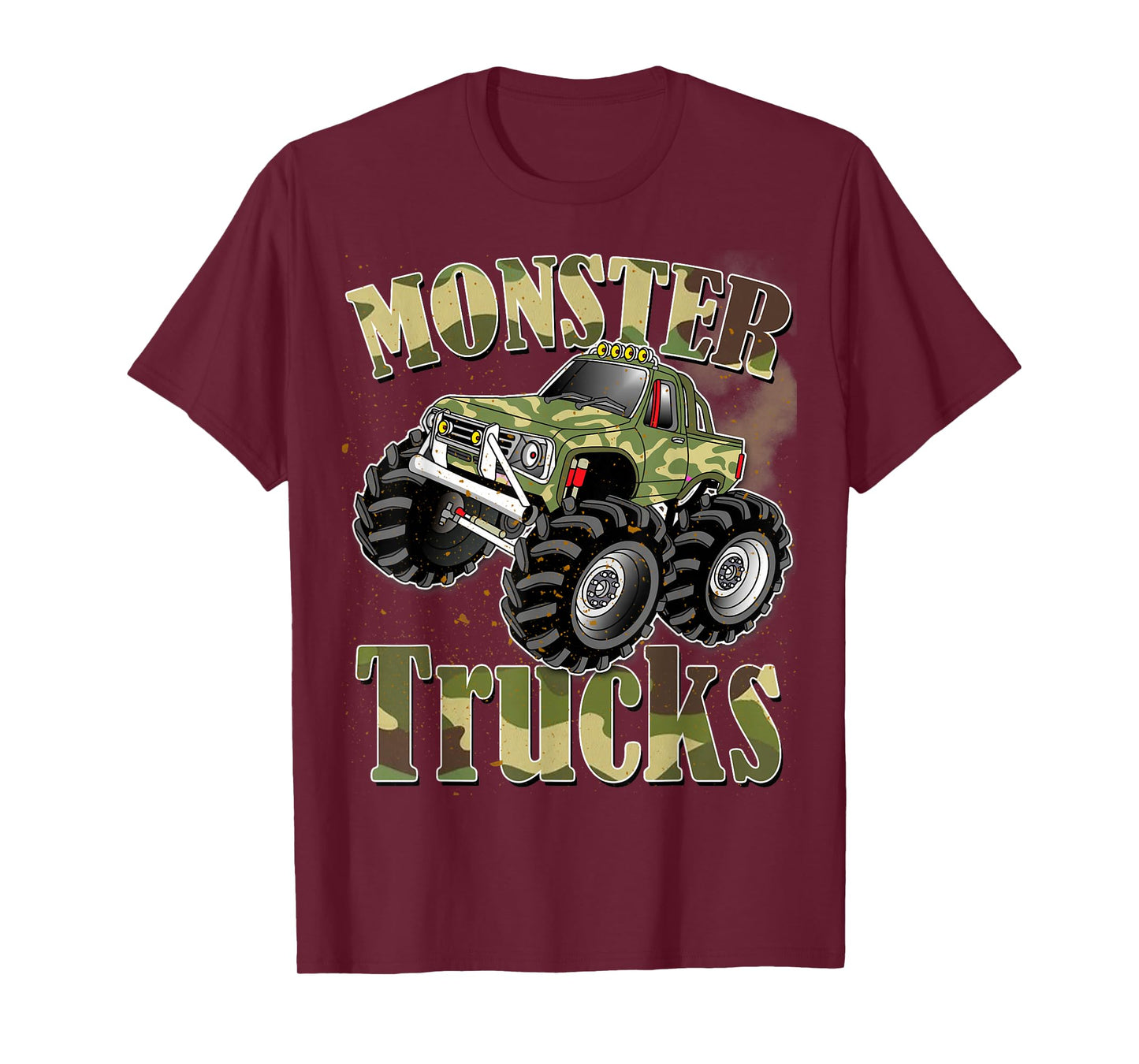 Monster Trucks T Shirt Funny Camouflage Birthday Gift T-Shirt