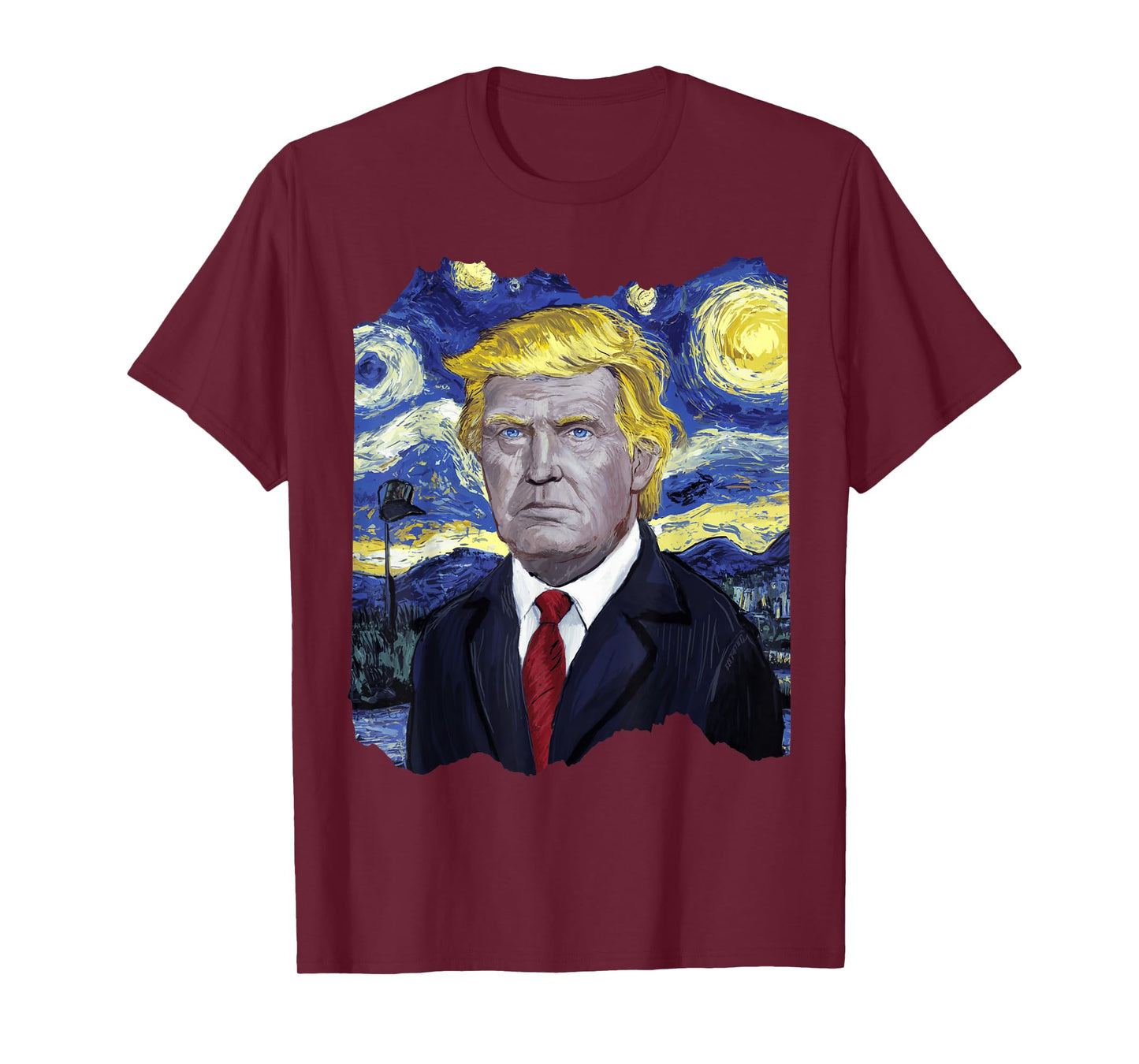 Donald Trump President Van Gogh Art Painting Star Sky Night T-Shirt