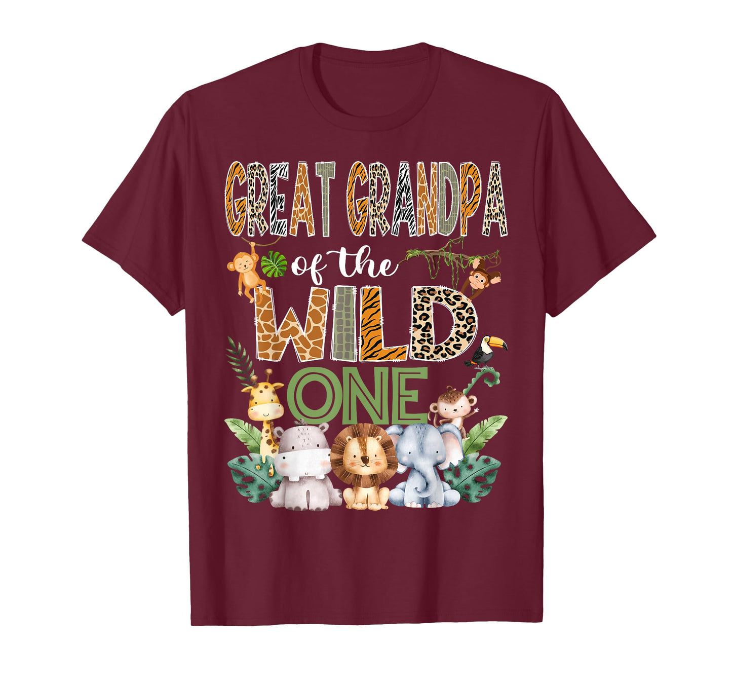 Great Grandpa Of The Wild One 1St Birthday Safari Zoo Jungle T-Shirt