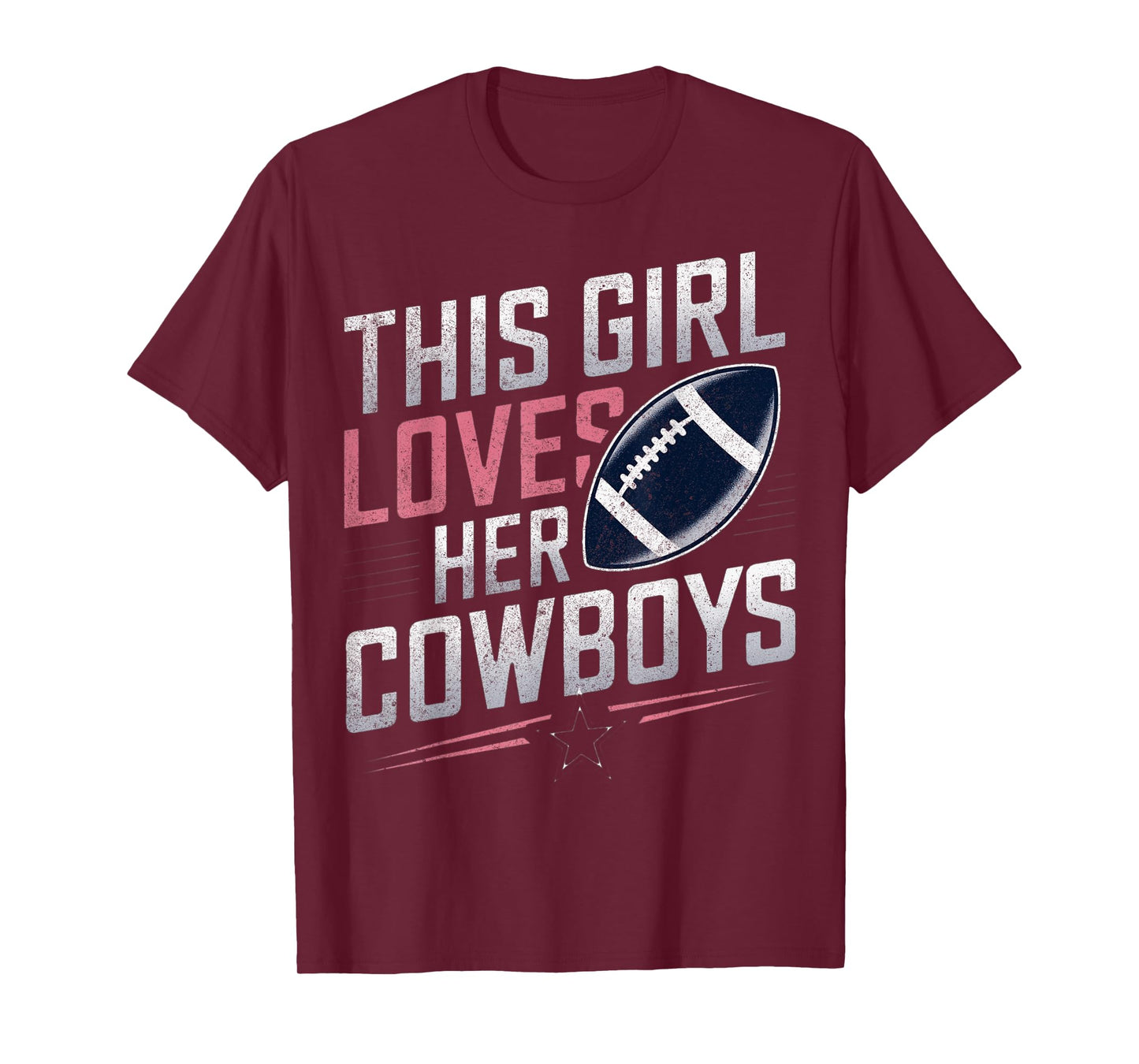 This Girl Loves Her Cowboys Vintage Retro T-Shirt