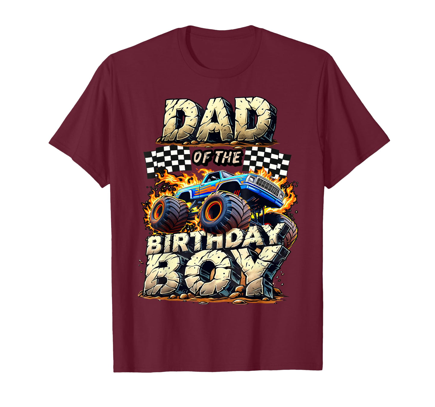 Dad Of The Birthday Boy Monster Truck Family Matching Party T-Shirt