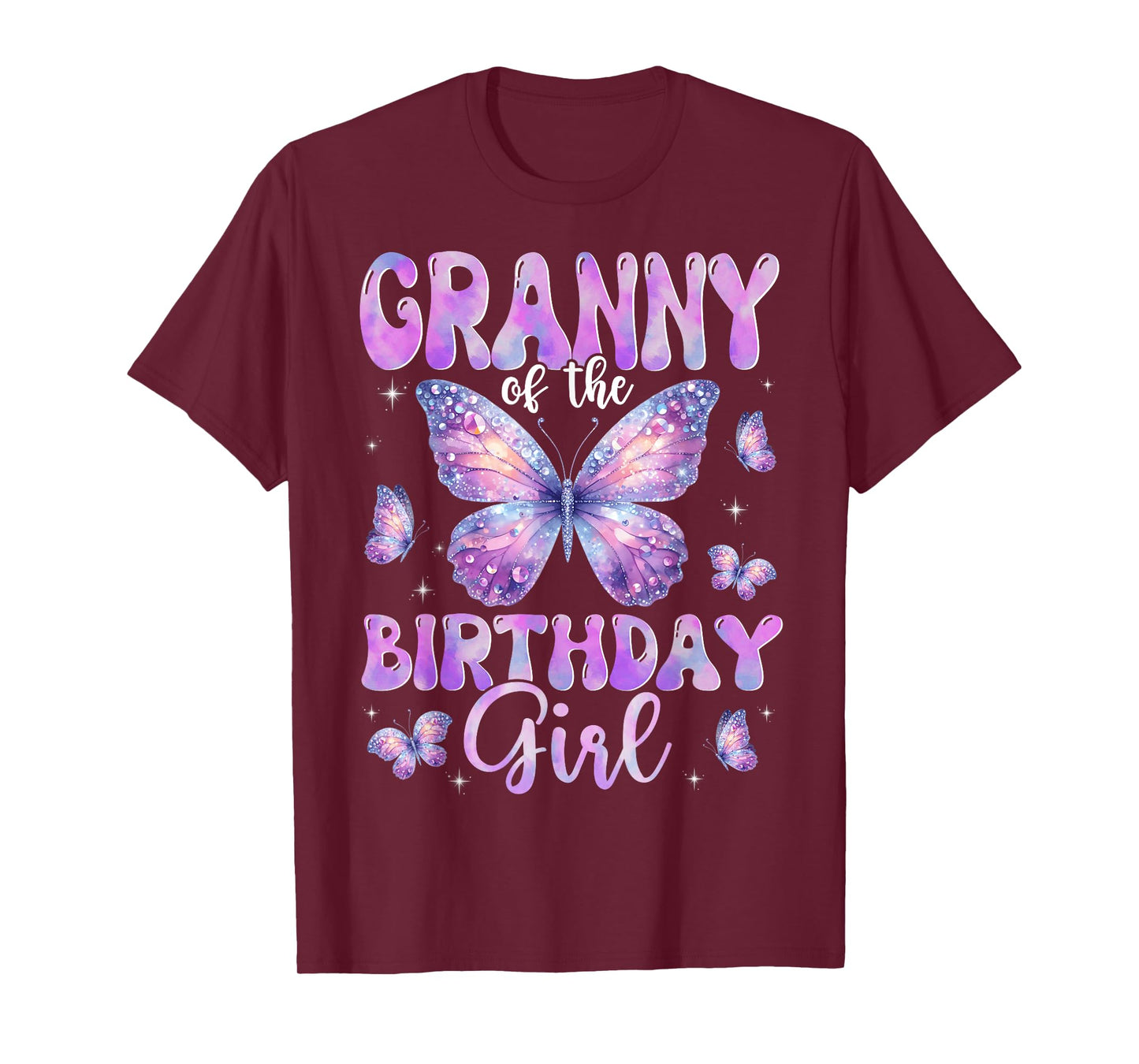 Granny Of The Birthday Girl Butterfly Family Matching T-Shirt