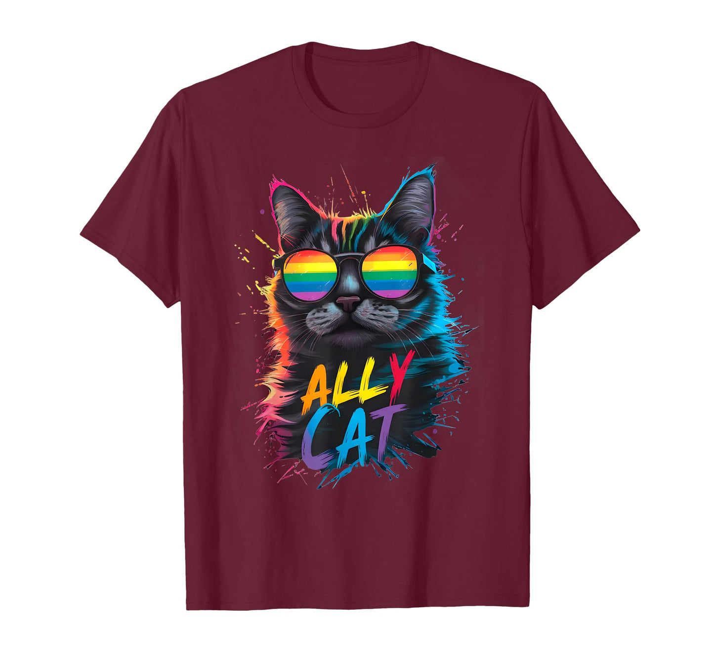 LGBT Ally Cat Be Kind Gay Rainbow Funny LGBTQ Men Women T-Shirt