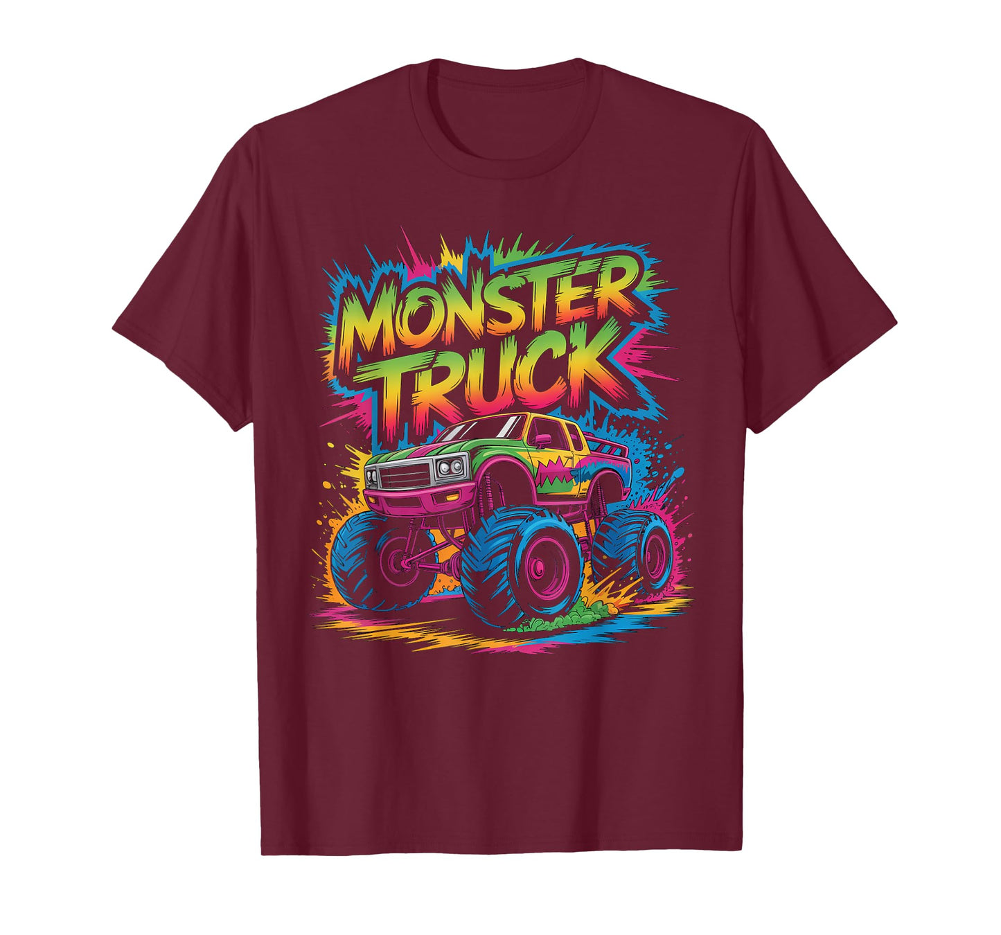 Monster Truck for Toddlers, Kids Monster Truck Retro Vintage T-Shirt