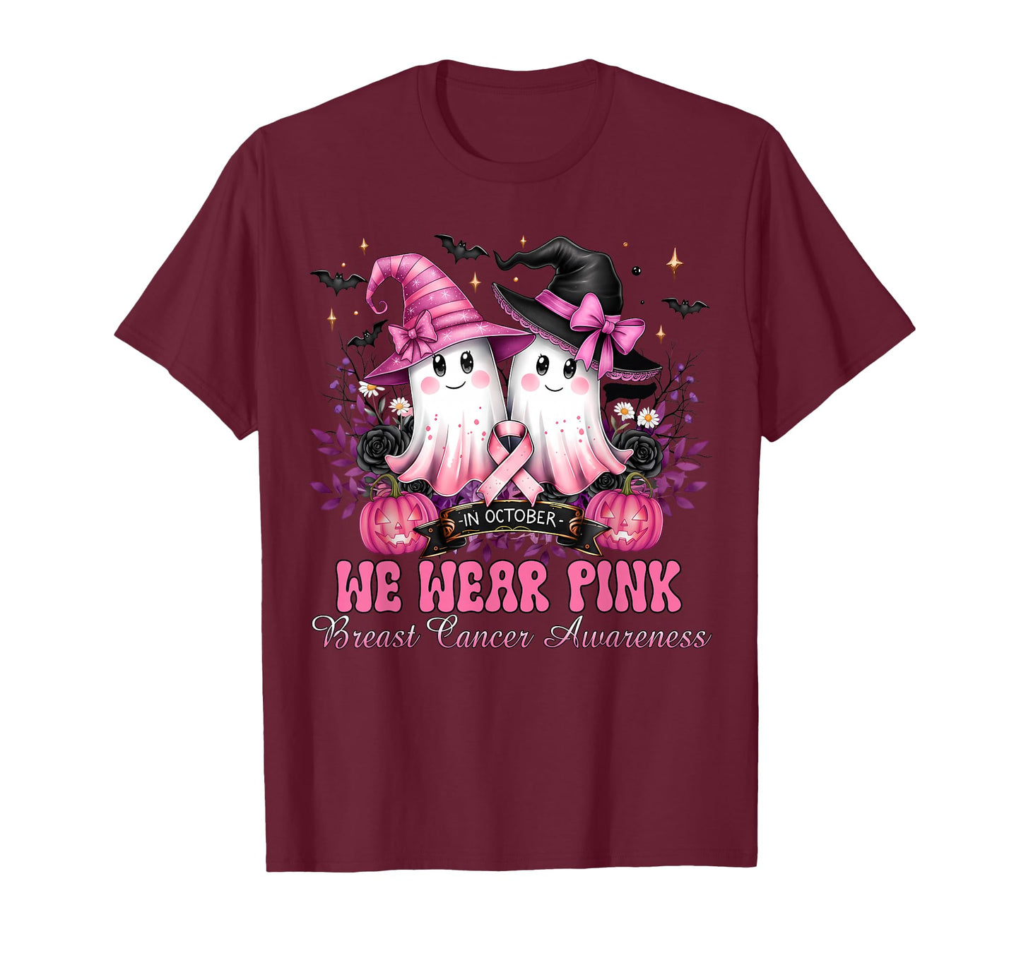Breast Cancer Halloween for Women in October We Wear Pink T-Shirt