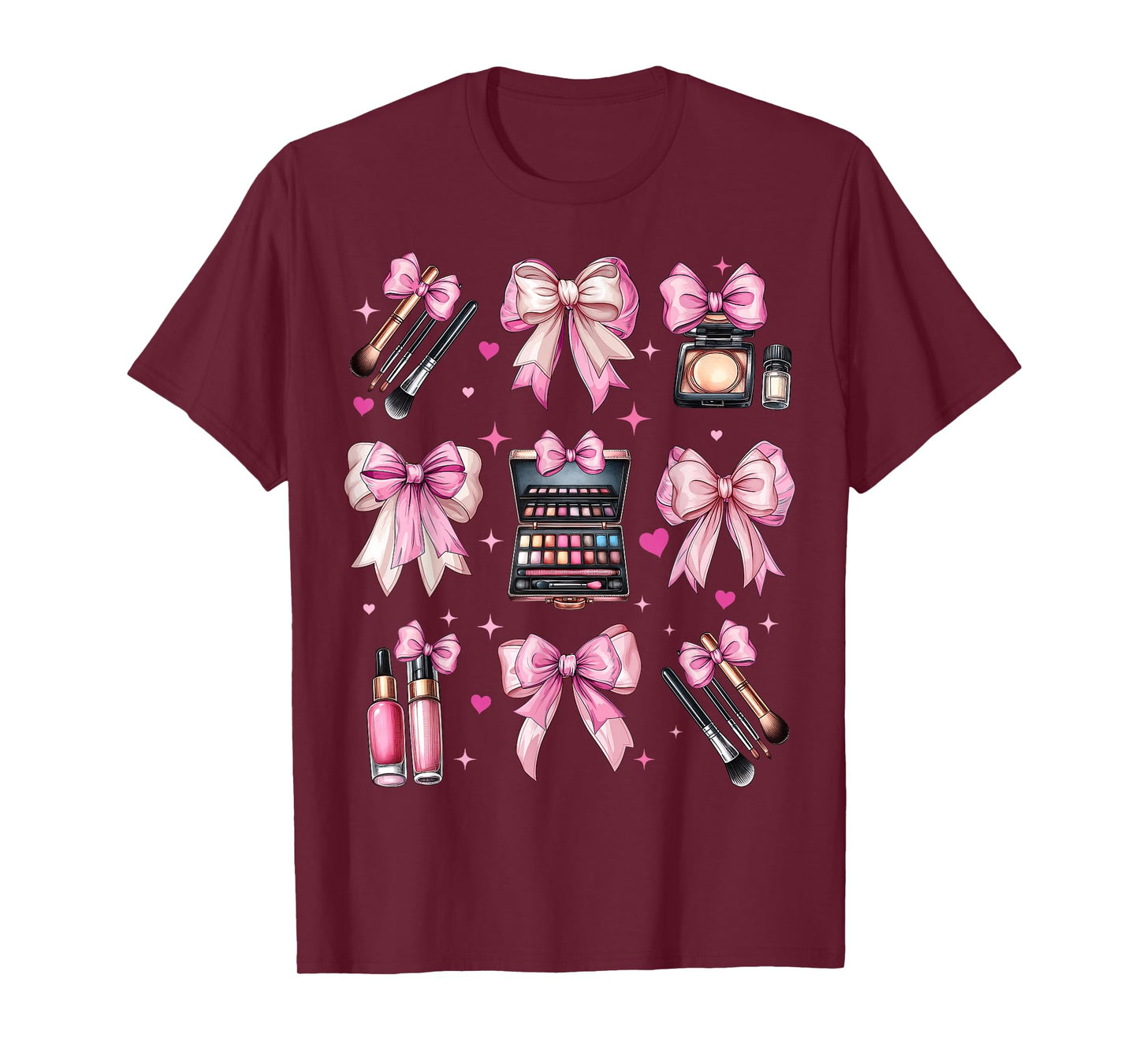 Coquette Bow Makeup Artist MUA Girl Mom Mama Mother's Day T-Shirt
