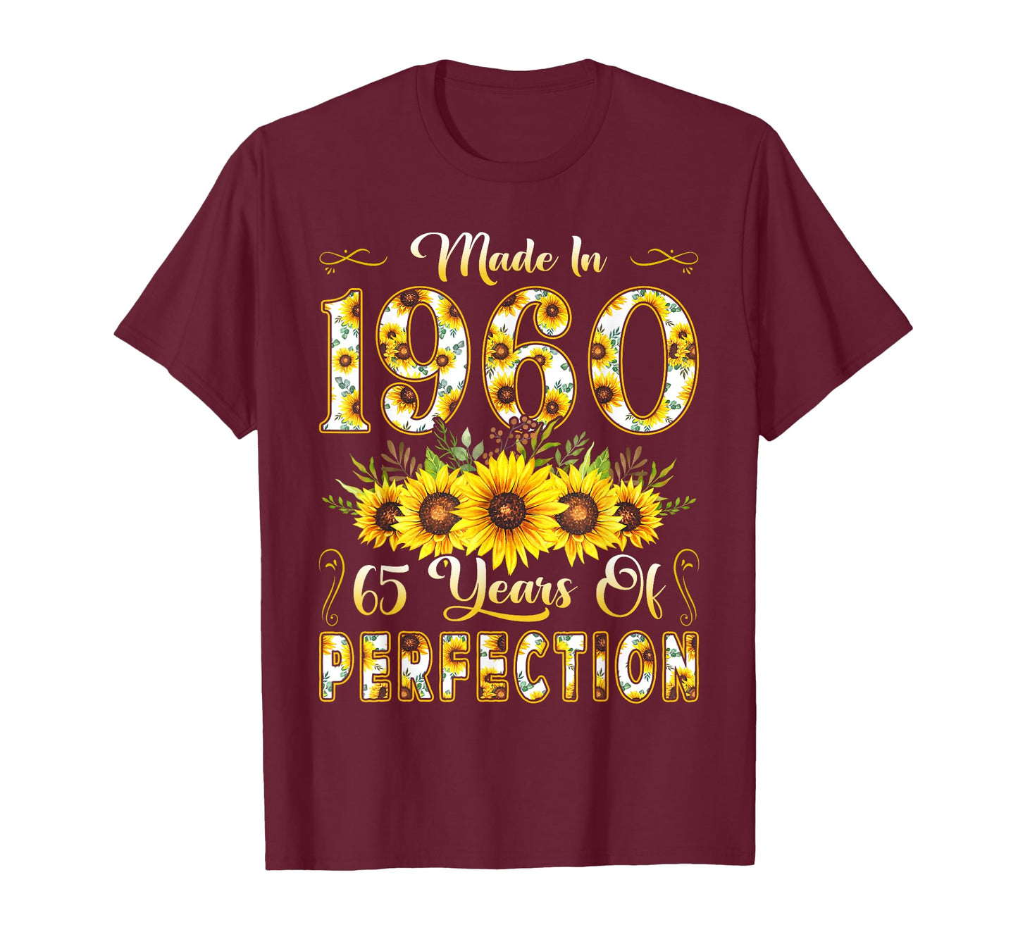 65 Year Old Made In 1960 Sunflower 65th Birthday Girl Women T-Shirt