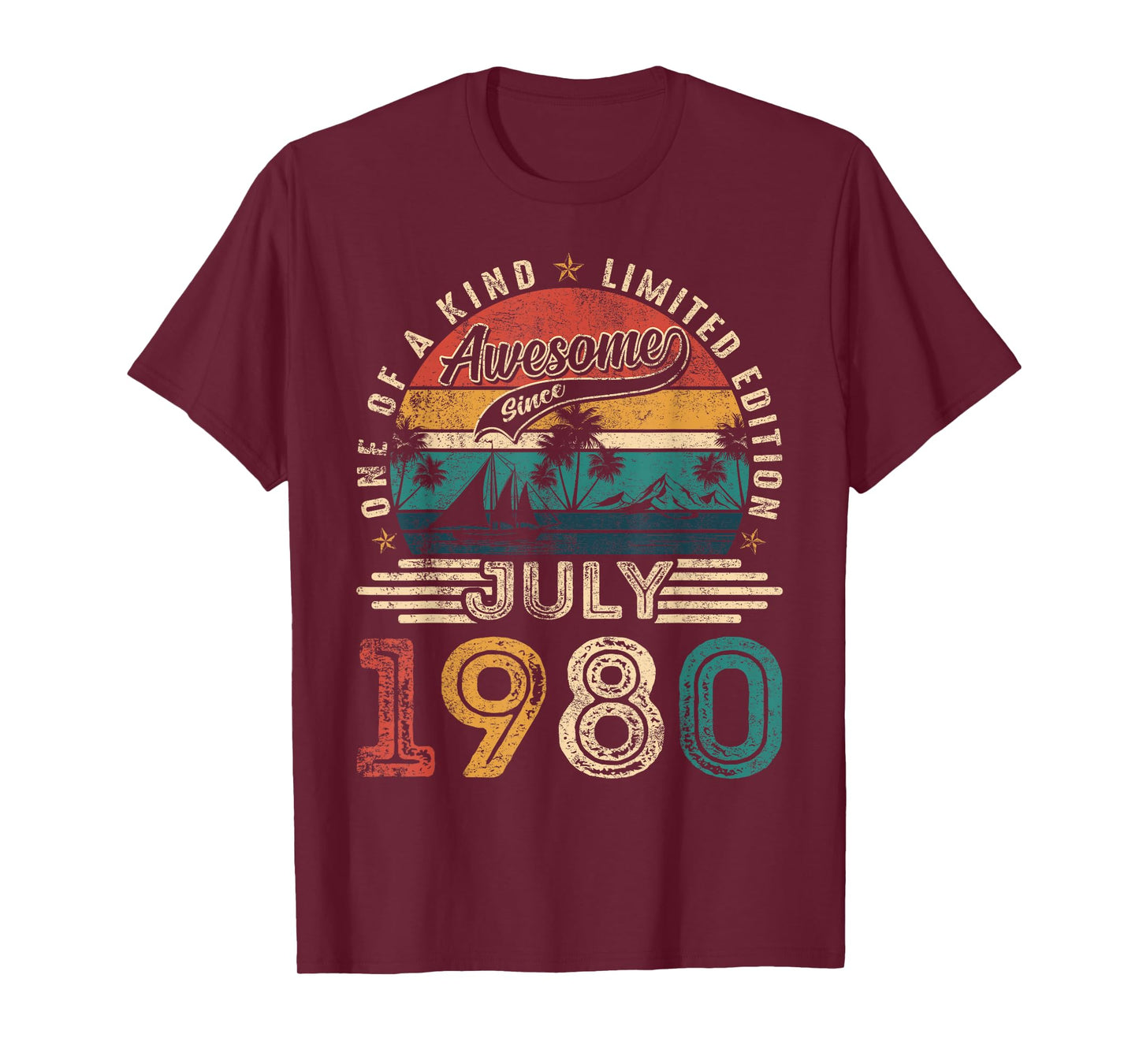 Awesome Since July 1980 Vintage Retro 45th Birthday Men Dad T-Shirt