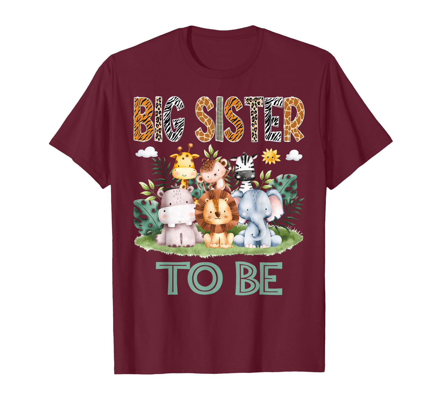 Soon To Be Big Sister Safari Jungle Animal Gender Reveal T-Shirt