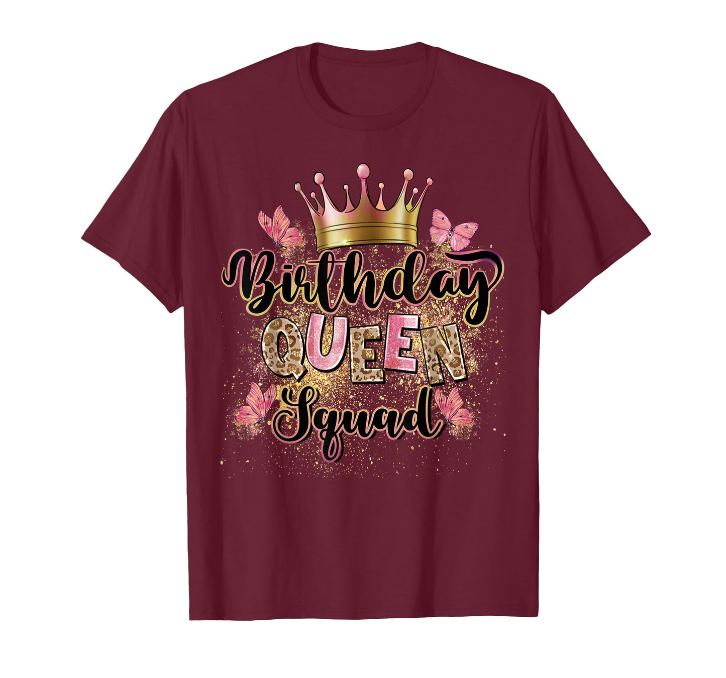 Birthday Queen Squad Leopard It's My Birthday Girls Women T-Shirt