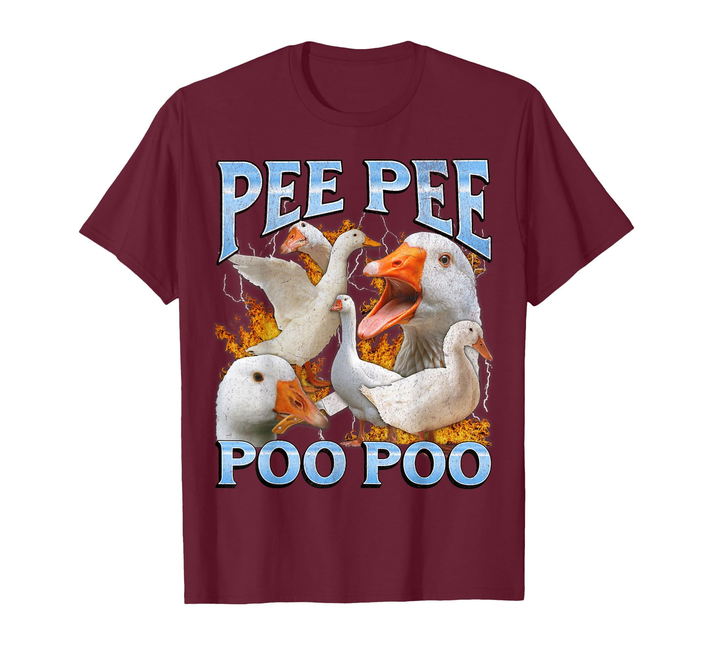 Pee Pee Poo Poo Funny Goose Meme Bootleg Y2K Graphic T-Shirt