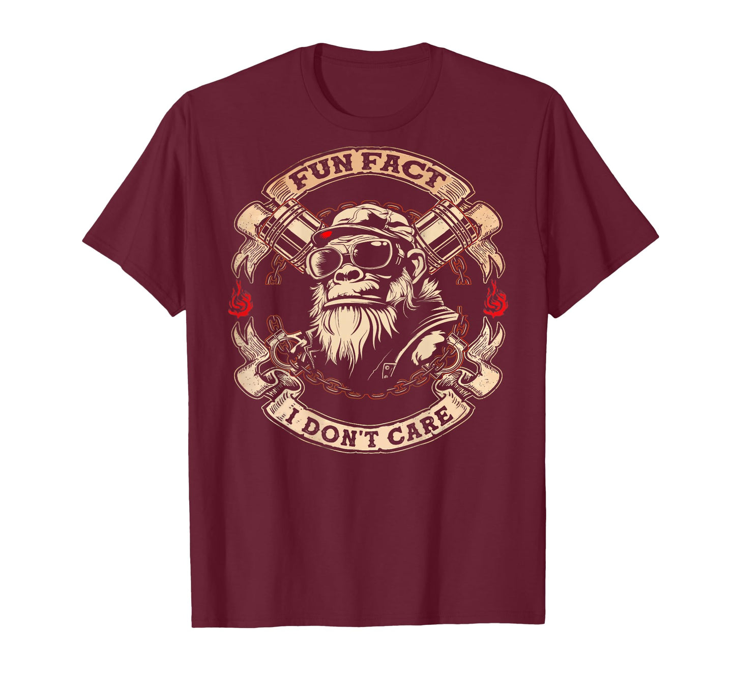 (On Back) Fun Fact I Don't Care Cool Grandpa Swag Gorillas T-Shirt