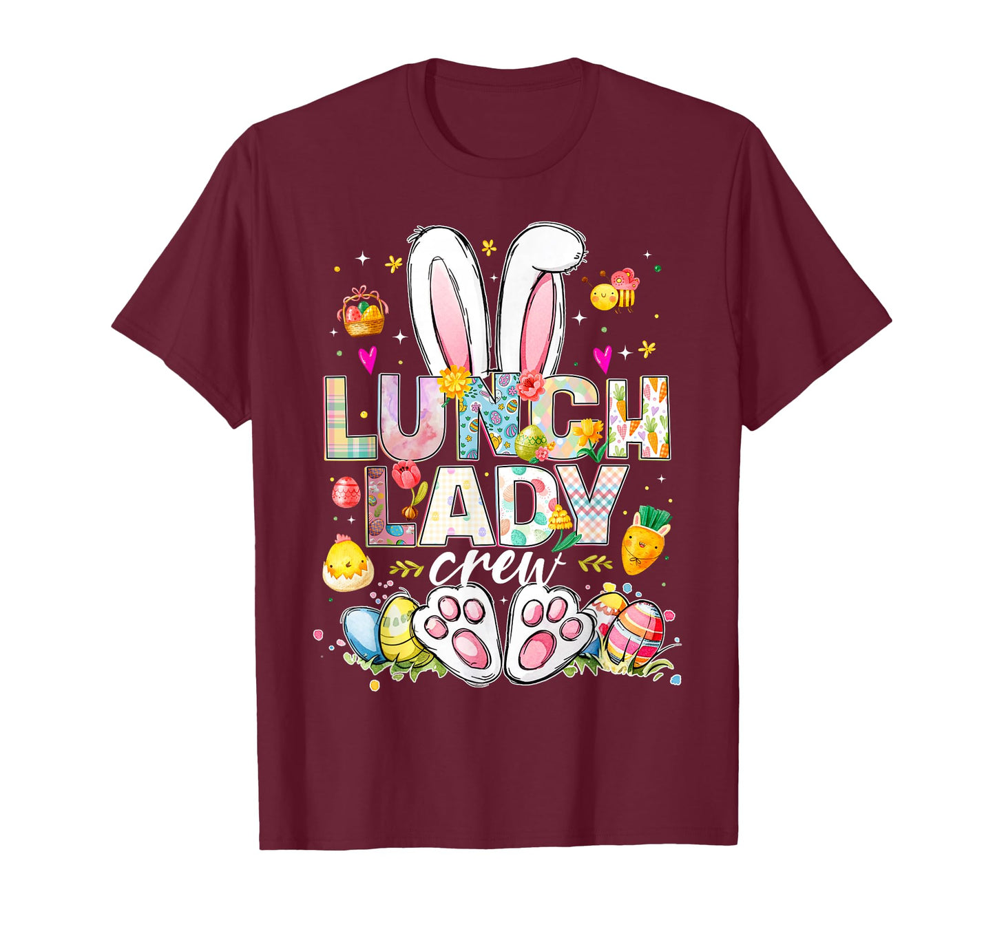 Lunch Lady Crew Funny Bunny Lunch Lady Cafeteria Easter Day T-Shirt