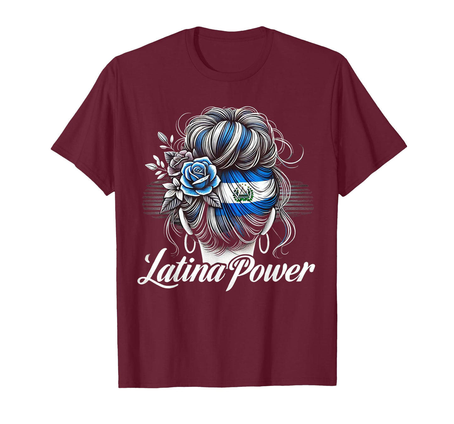 Hispanic Heritage Month Latina Power El Salvador Flag Women T-Shirt