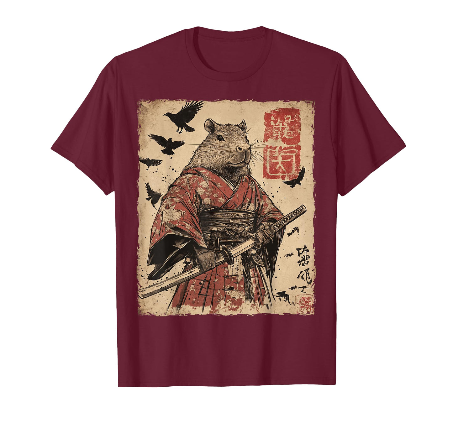 Capybara Samurai Graphic Japanese Warrior Anime T-Shirt