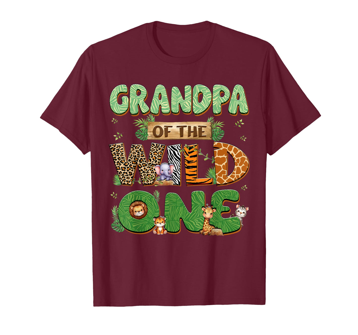 Grandpa Of The Wild One Birthday Family Matching Party Decor T-Shirt