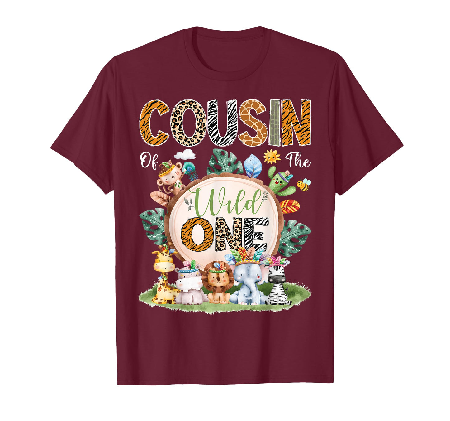 Cousin Of The Wild One Safari Tribal Jungle 1St Birthday T-Shirt