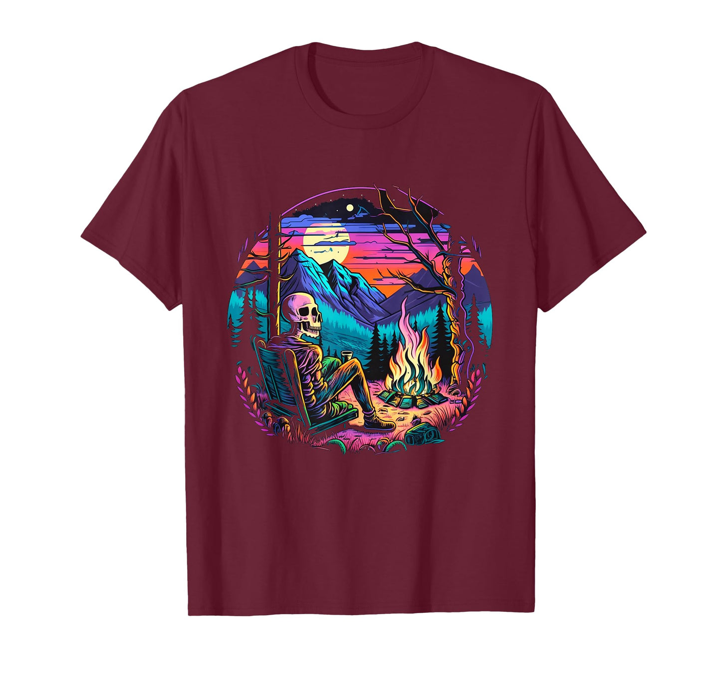 Skeleton Camping Halloween Costume Bones Camp Camper T-Shirt