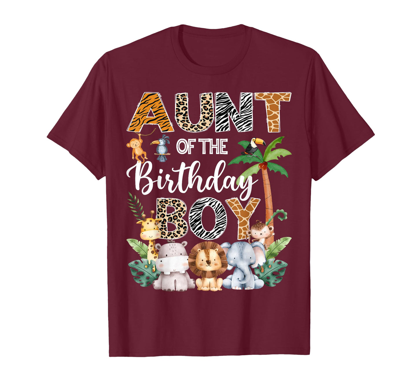 Aunt Of The Birthday Boy Safari Jungle Bday Party T-Shirt