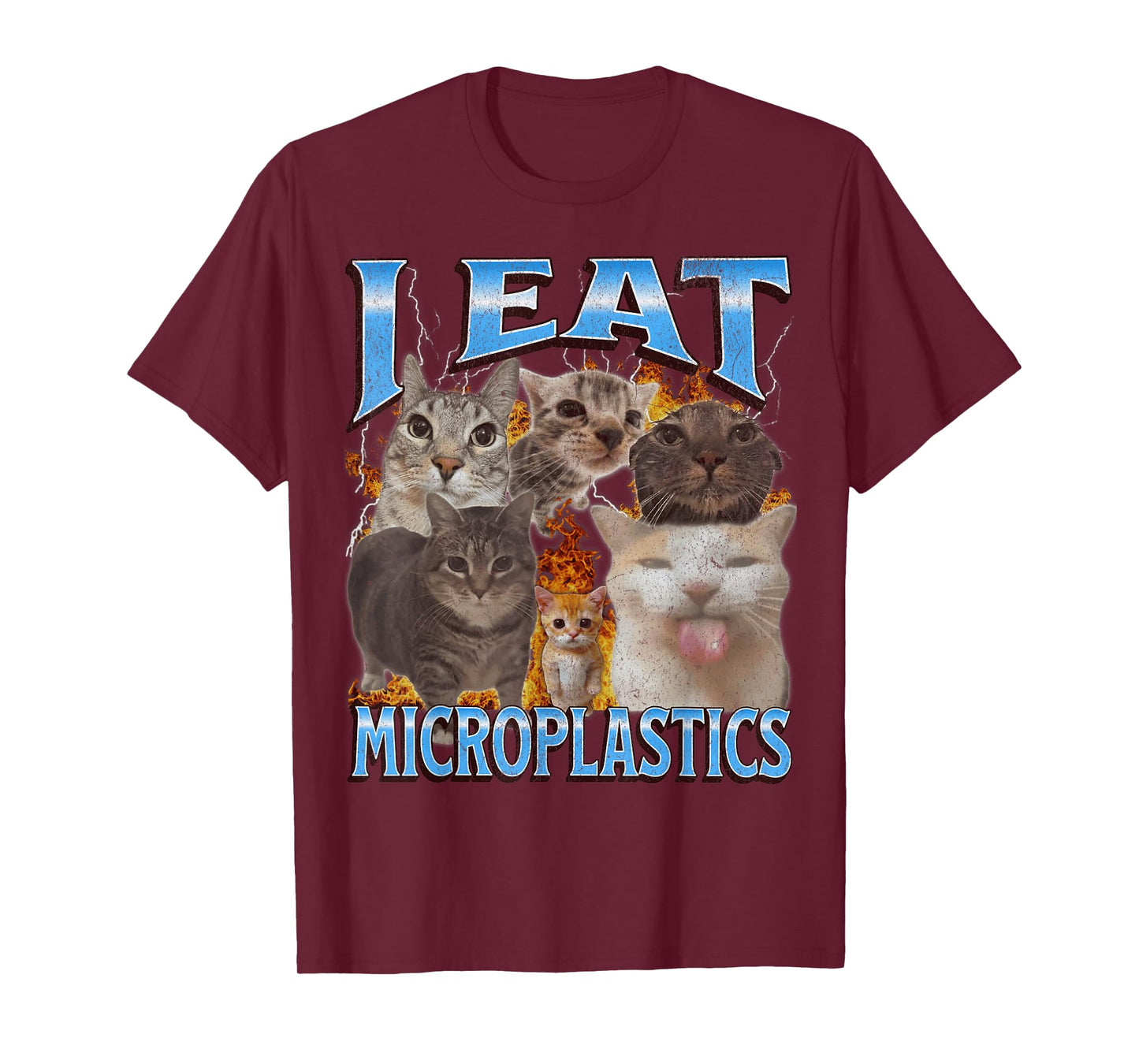 I Eat Microplastics Funny Cat Meme Bootleg Graphic T-Shirt for Men Women