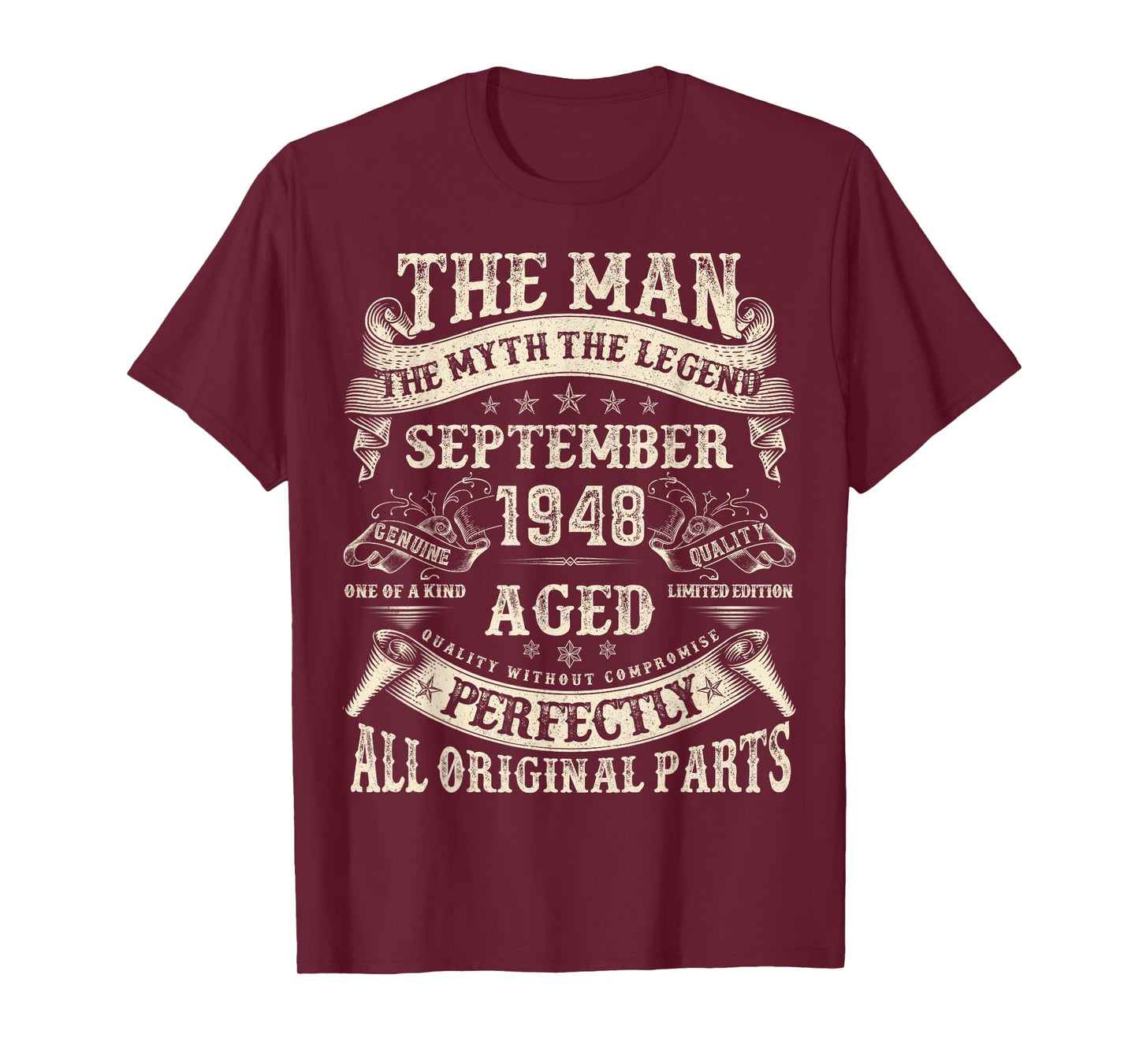 September 1948 77 Year Old Bday Gifts for Men 77th Birthday T-Shirt