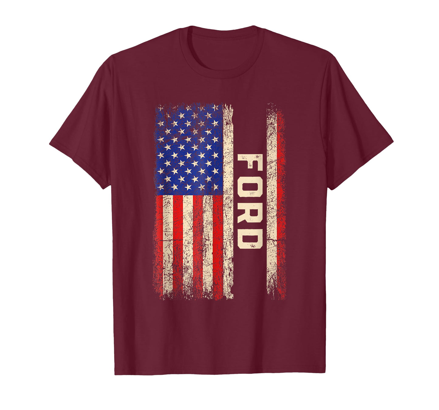 Ford Last Name Shirt Ford Name American Flag T-Shirt