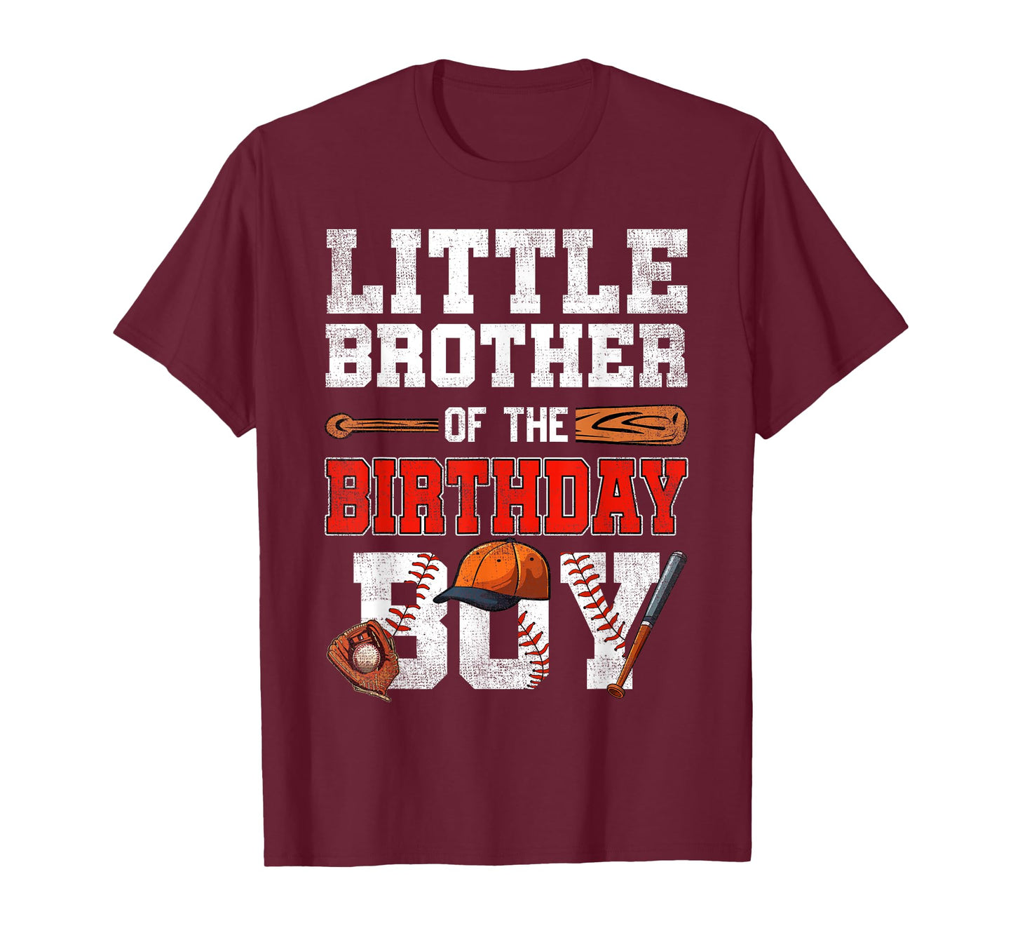 Little Brother Of The Birthday Boy Baseball Bday Family T-Shirt