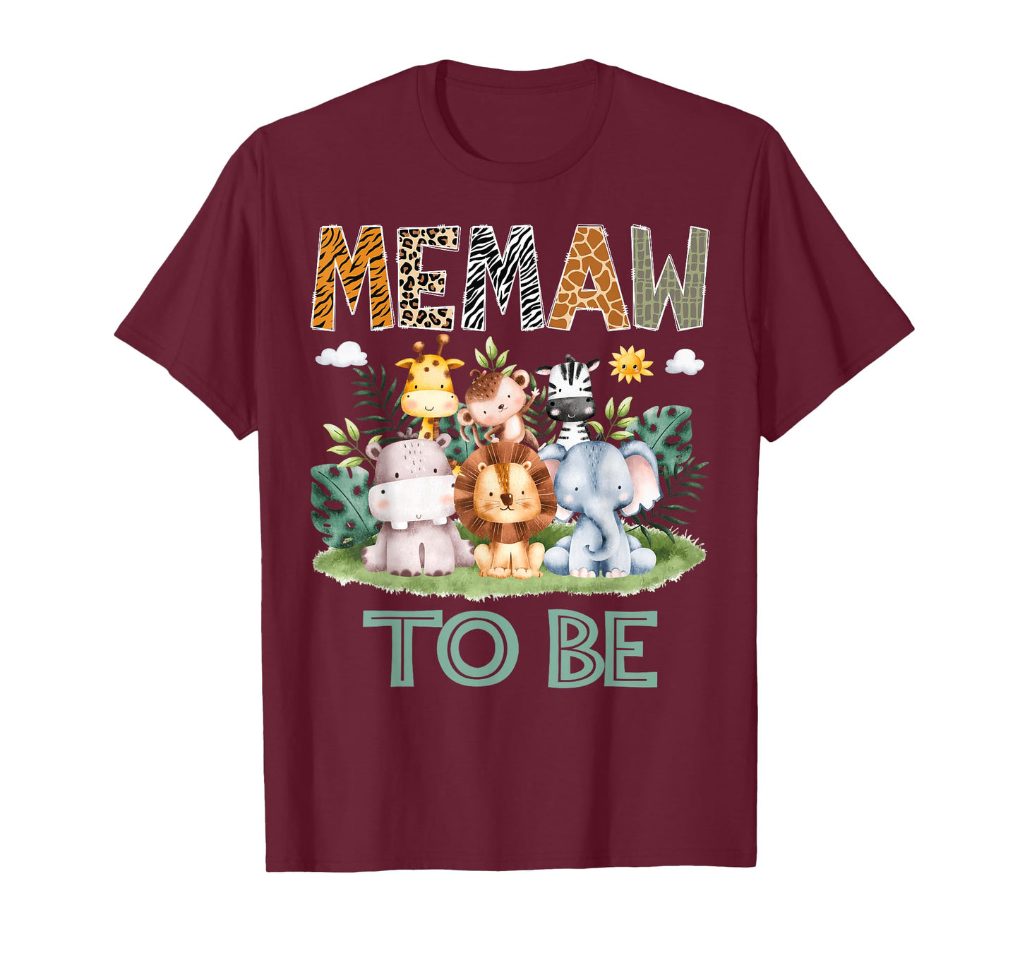 Soon To Be Memaw Safari Jungle Animal Gender Reveal T-Shirt