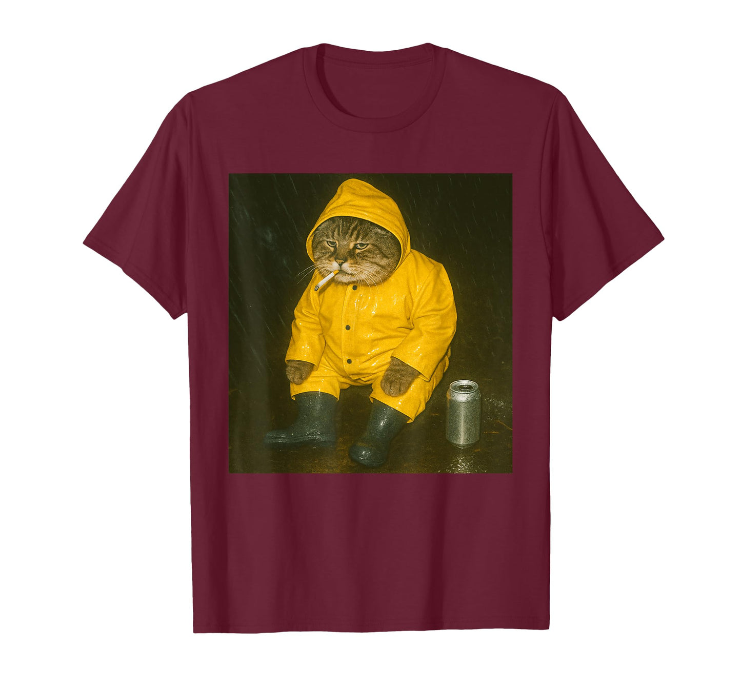 Funny Smoking Cat Meme Cigarette Kitten Brainrot T-Shirt
