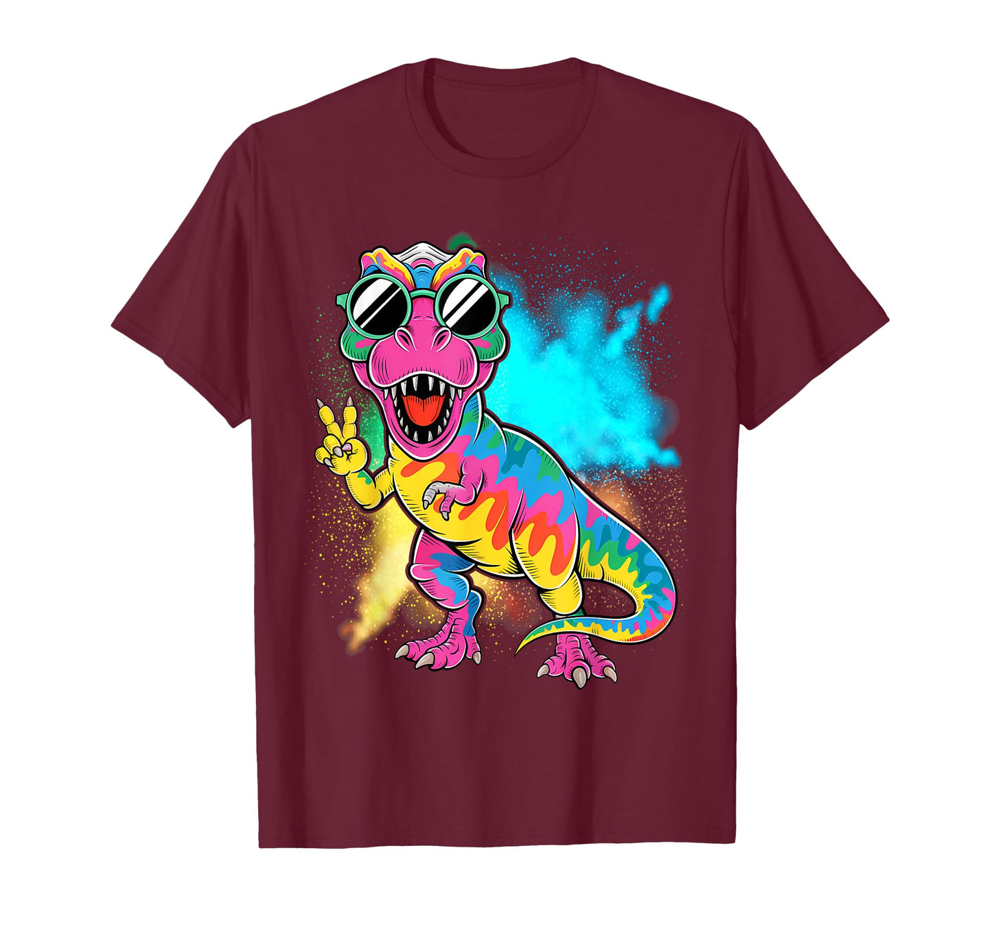 Tie-Dye Dinosaur Peace Sign Hippie Dinosaur T-Shirt
