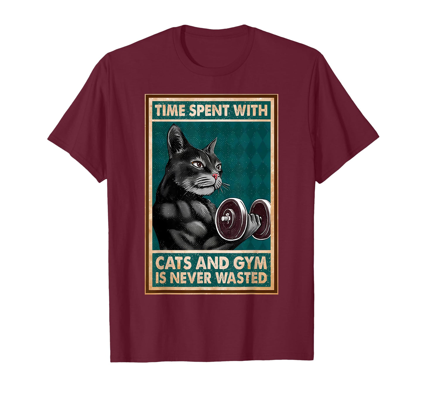 Time Spent With Cats And Gym Is Never Workout Bodybuilding T-Shirt