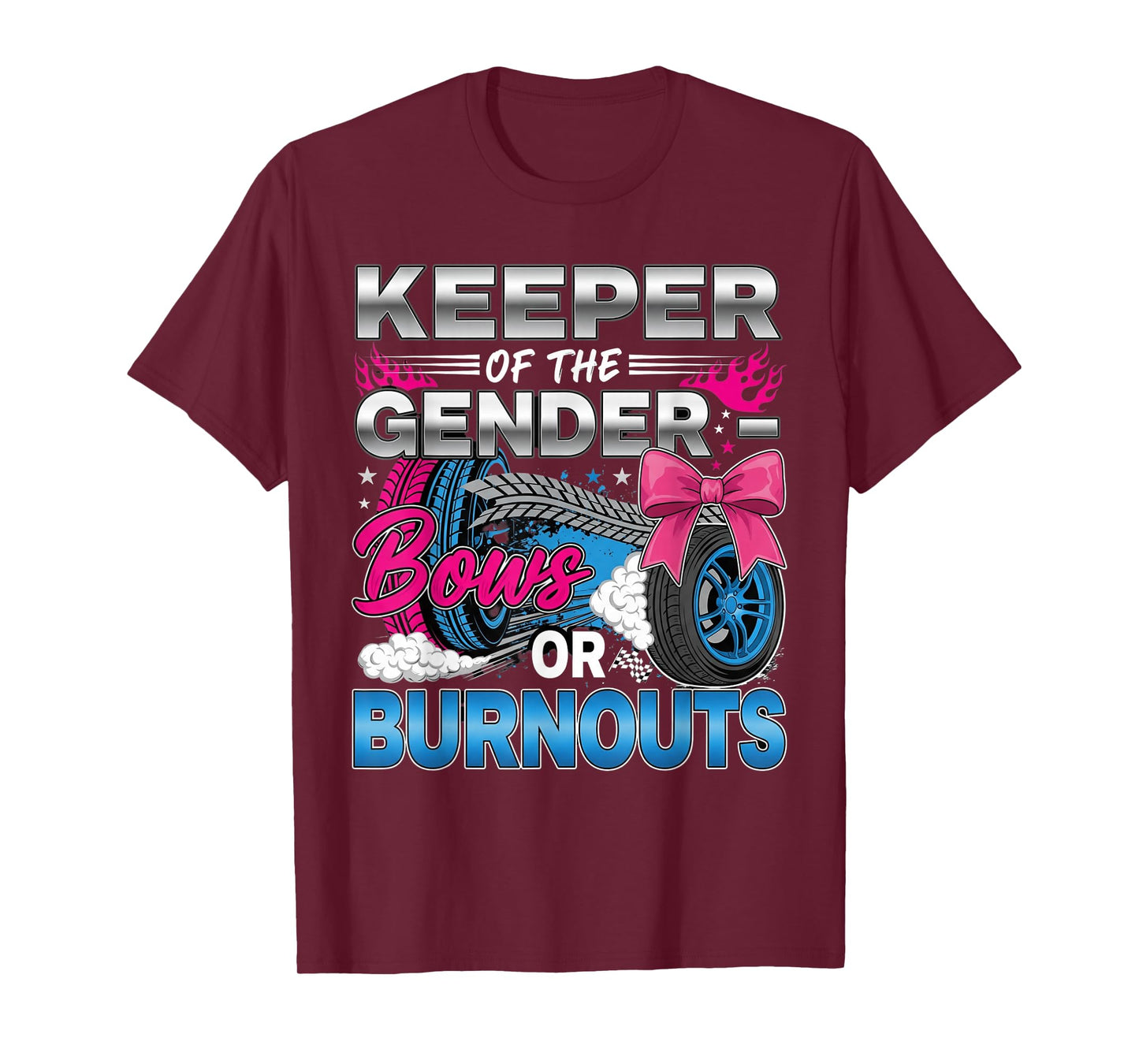 Keeper of the Gender Burnouts or Bows Gender Reveal Party T-Shirt