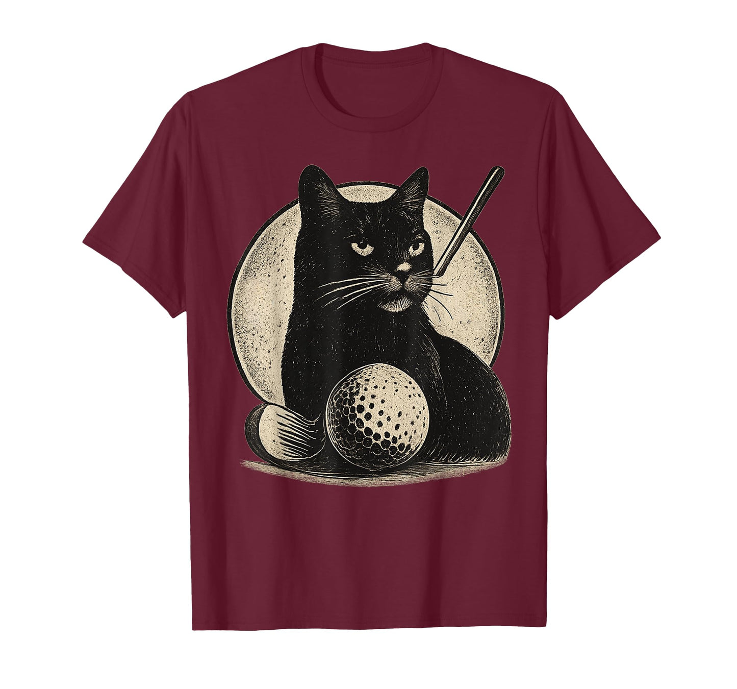 Vintage Cat Golf graphic Tee Funny Golfer Cat dad T-Shirt