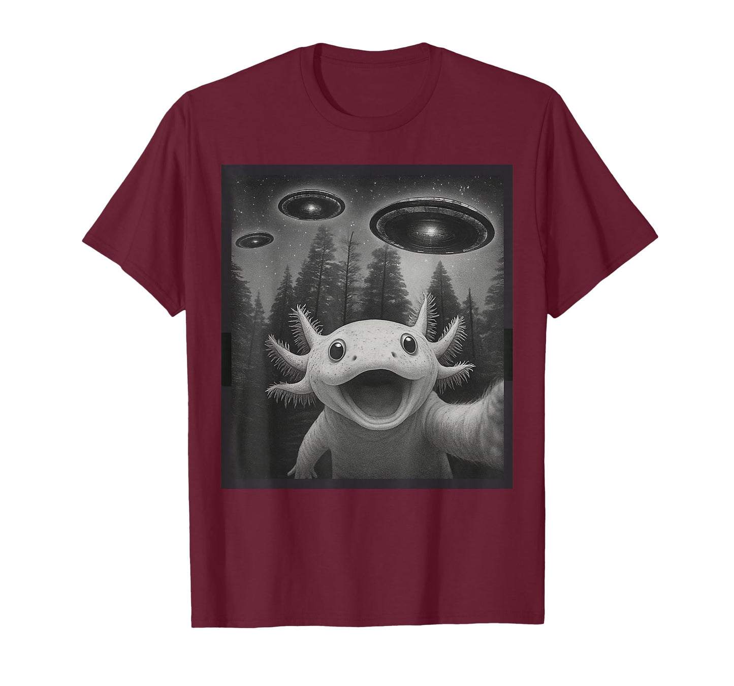 Funny Axolotl Selfie Alien UFO Gifts for Men Women Boy Kid T-Shirt