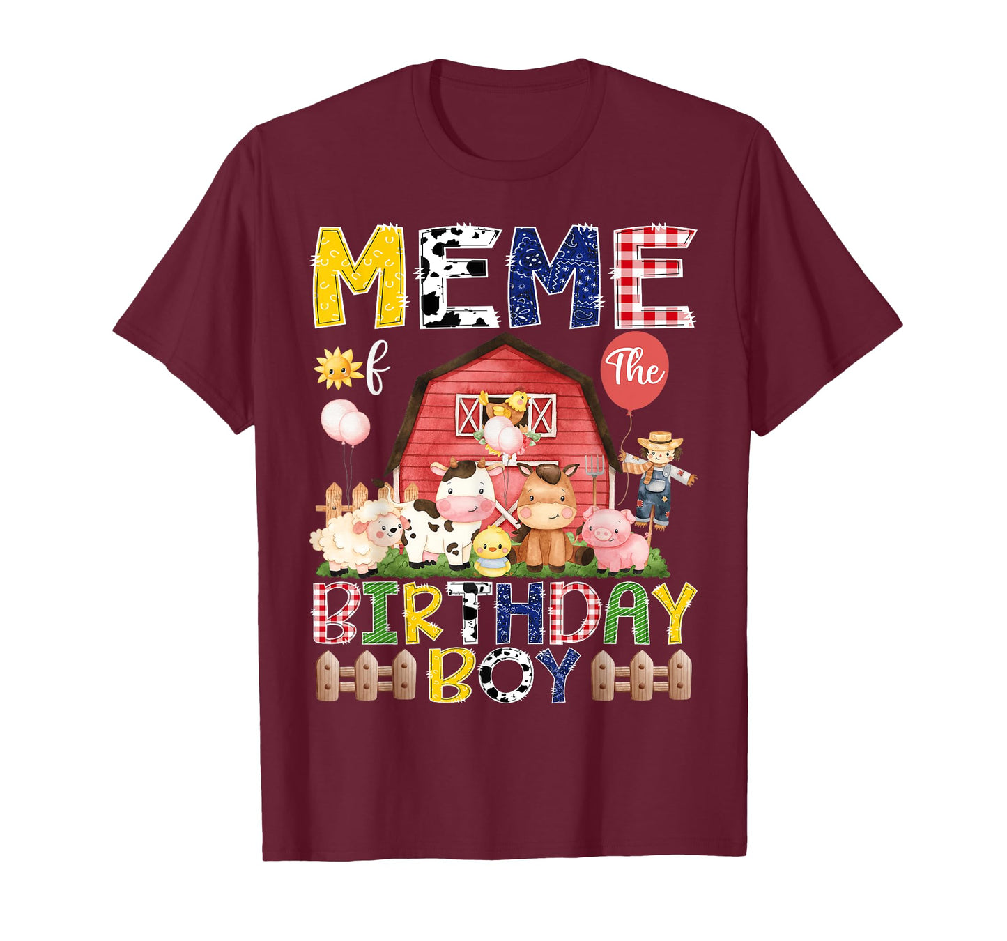 Meme Of The Birthday Boy 1St Birthday Red Cow Farm T-Shirt
