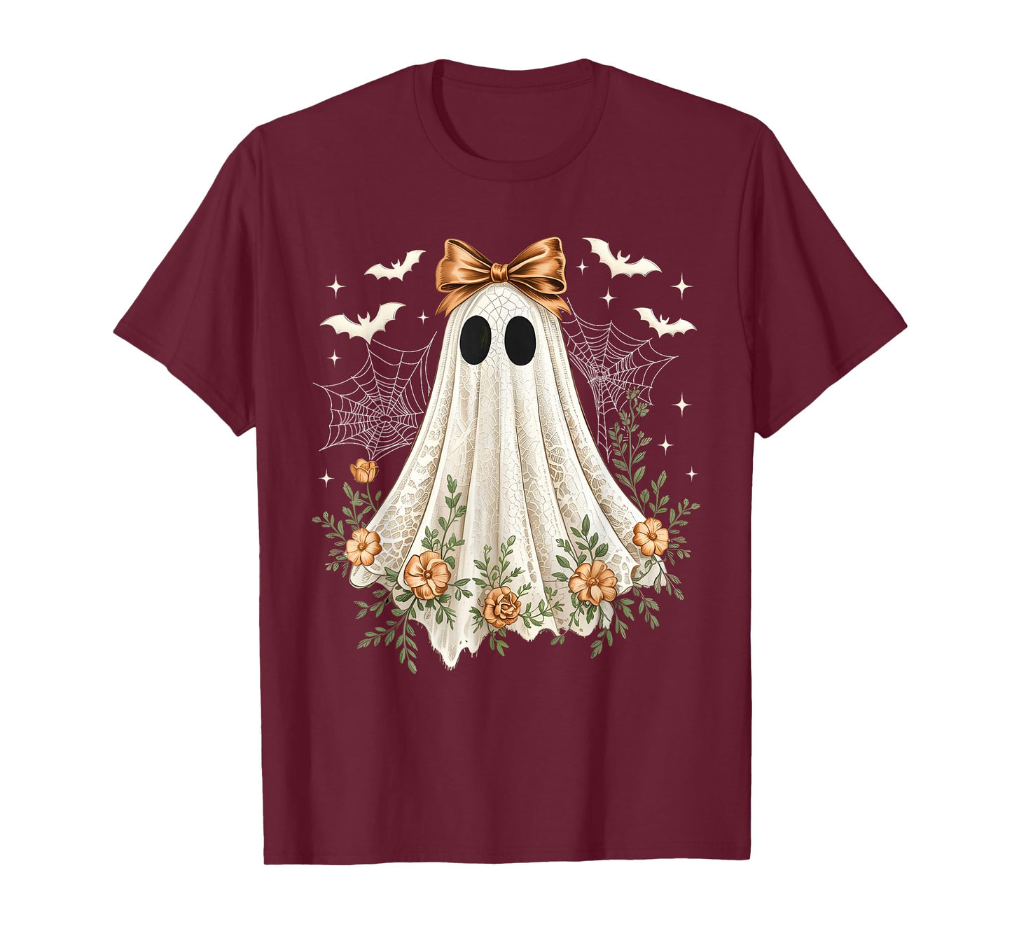 Halloween Coquette Lace Ghost Boo Boojee Spooky Season T-Shirt